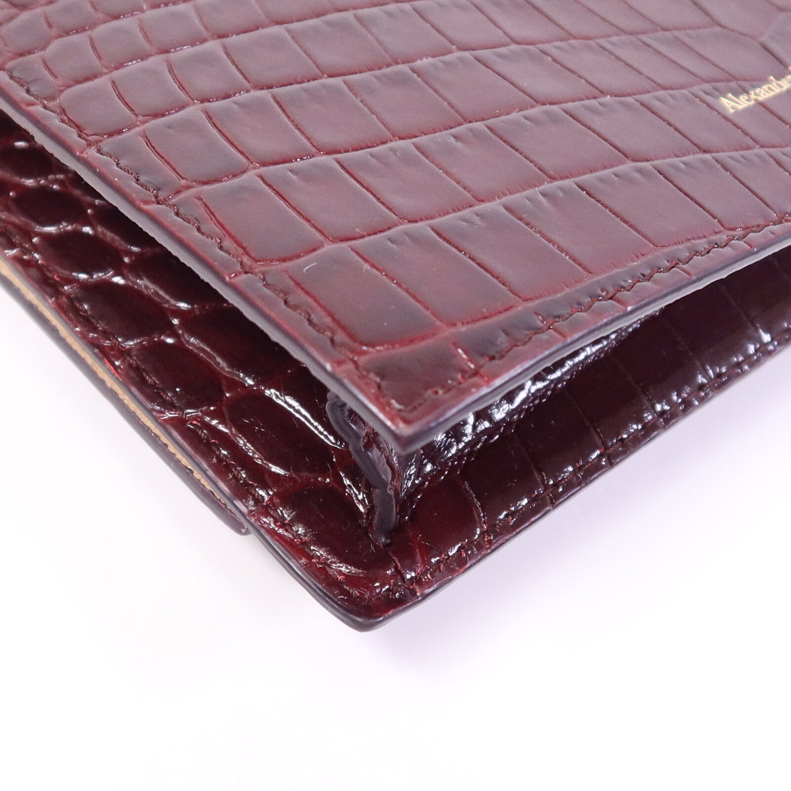 McQ by Alexander McQueen 牛皮皮革Alexander McQueen Wallet On Chain金扣鏈帶肩背袋