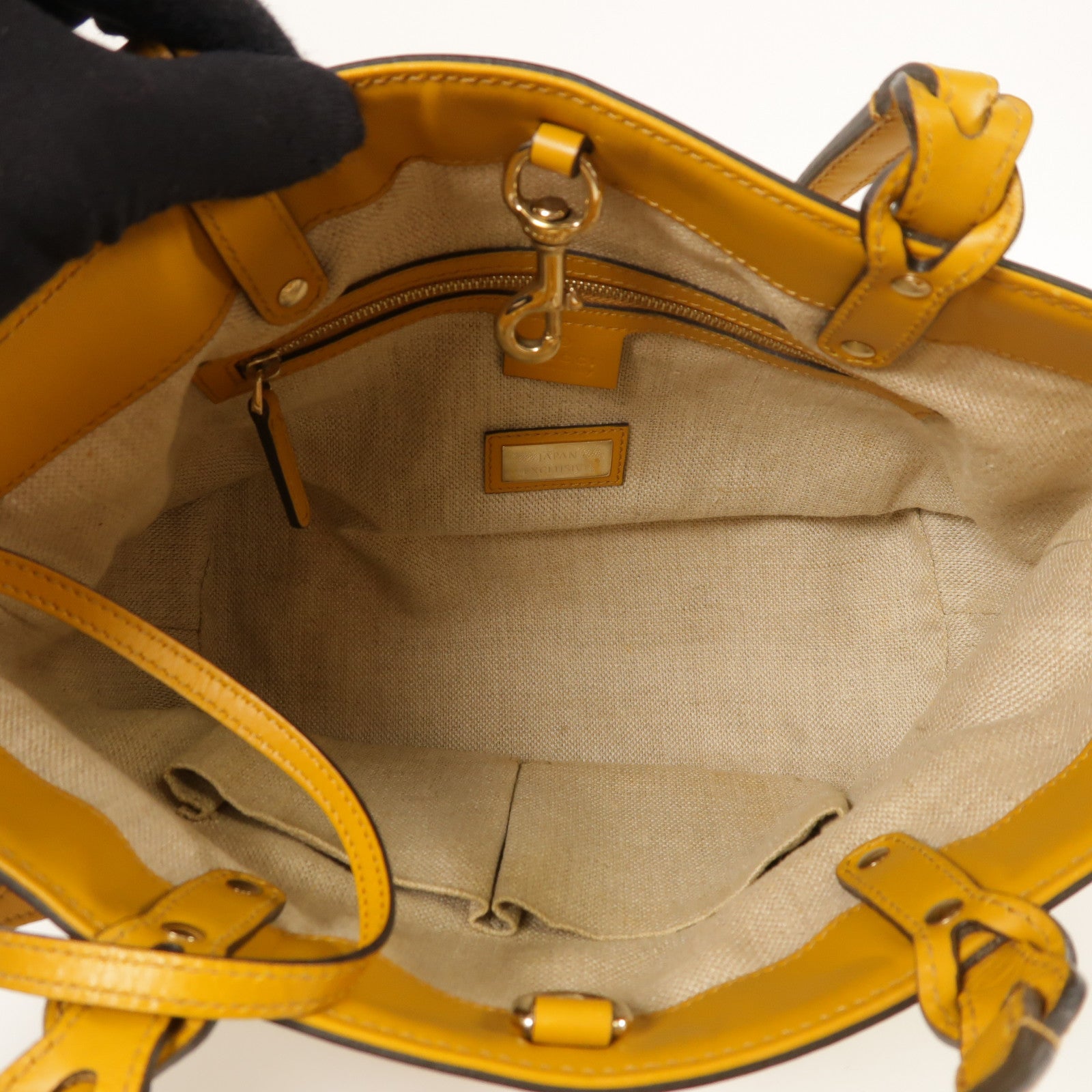 GUCCI GG Shoulder Bag 269878 Canvas Yellow Beige