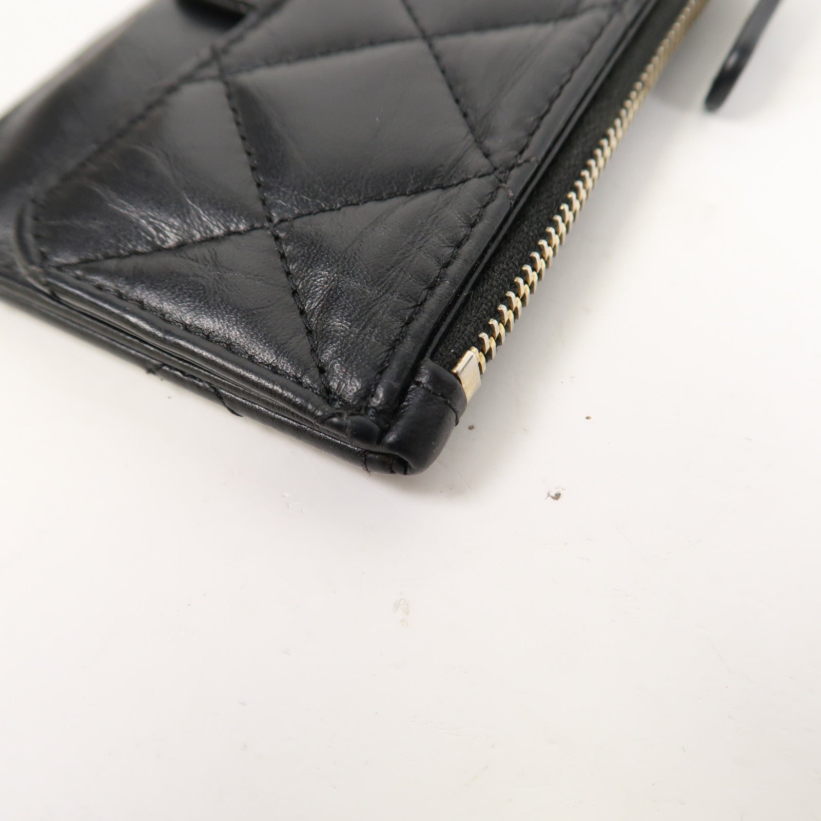 CHANEL 菱格羊皮皮革2.55 Card Case金扣卡片套黑色