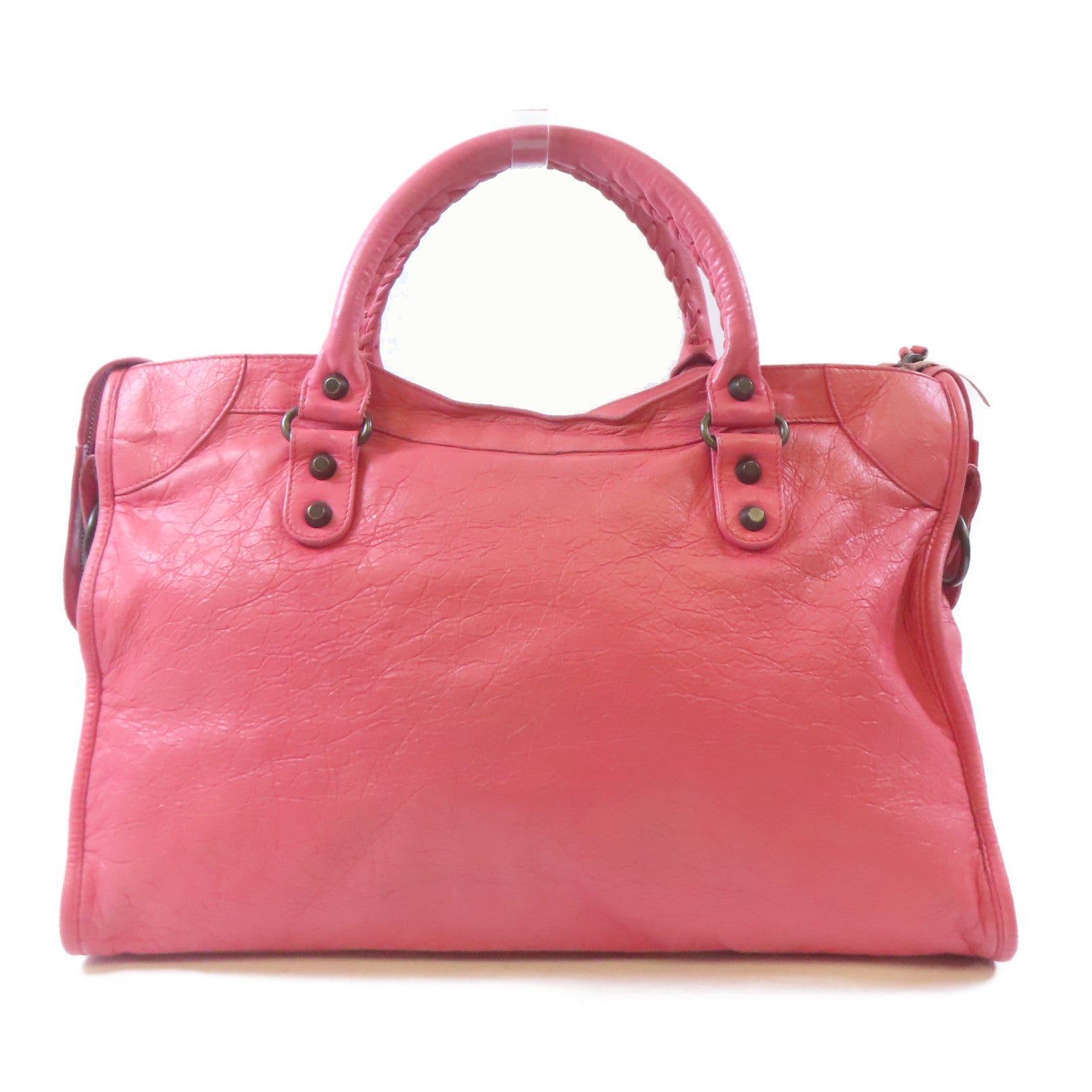 BALENCIAGA 牛皮皮革Classic City Bag黑扣手挽肩背兩用袋粉紅色