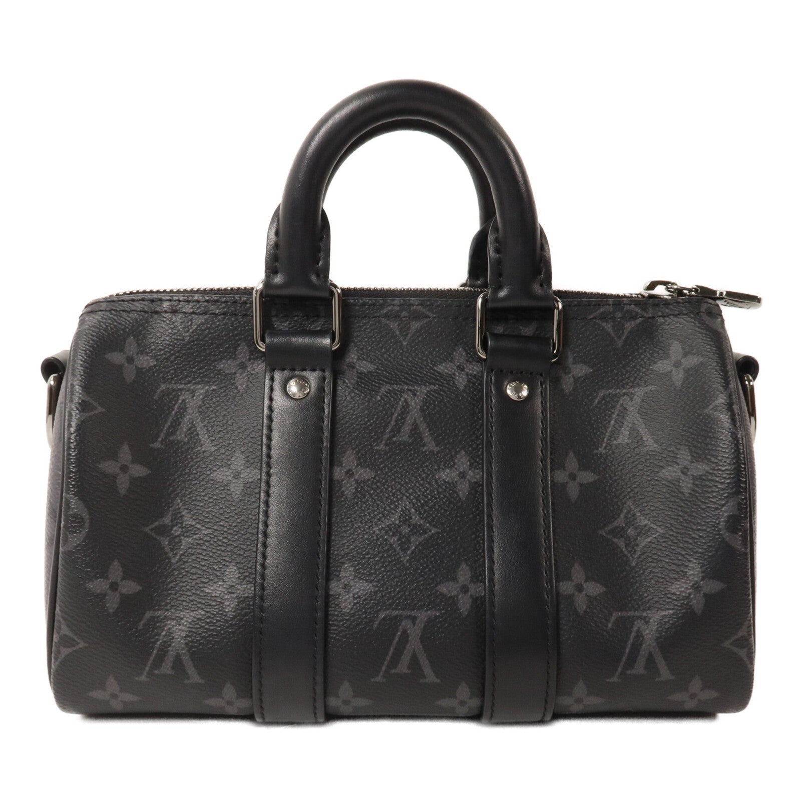 LOUIS VUITTON Monogram Eclipse Keepall Bandouliere 25手挽肩背兩用袋