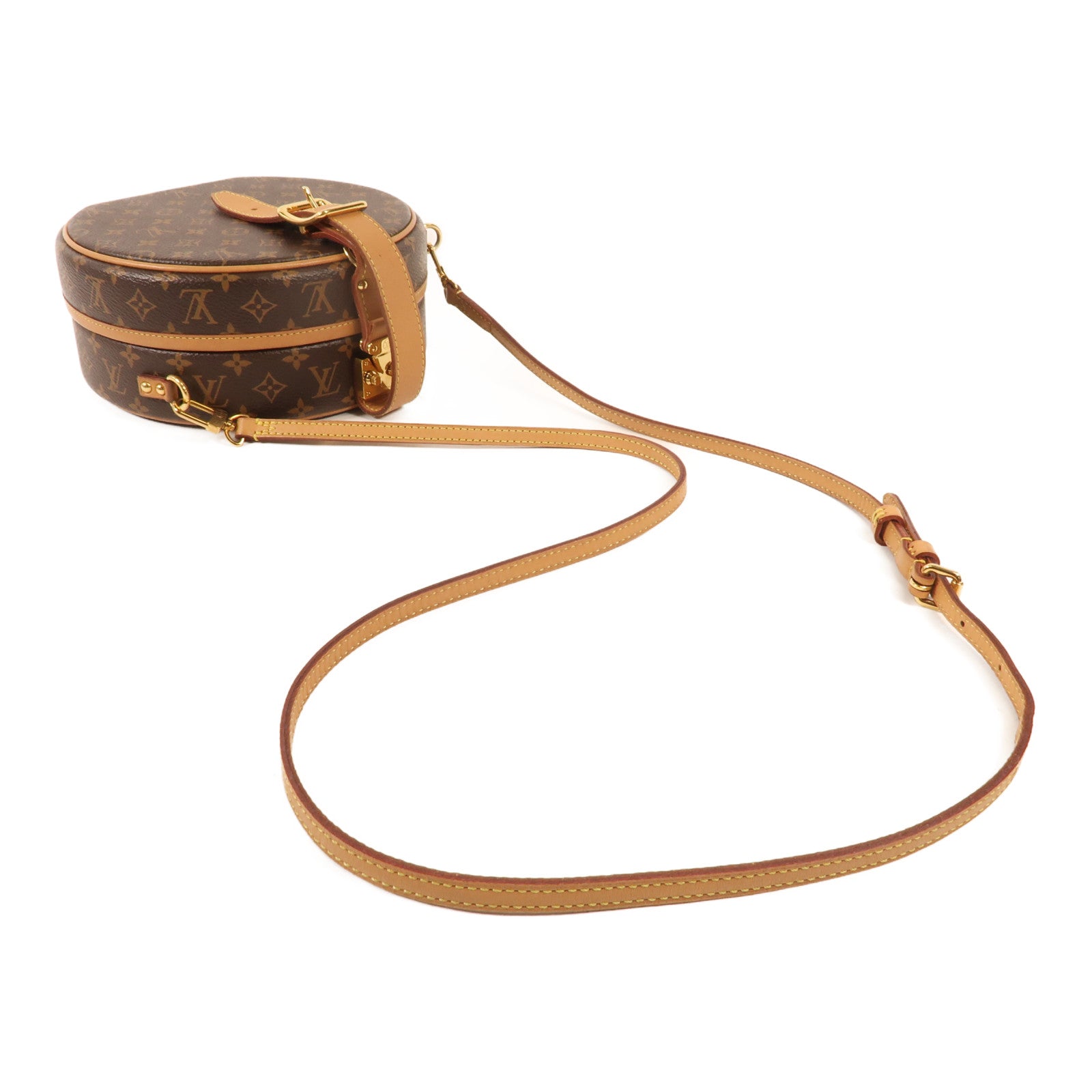 LOUIS VUITTON Monogram Petite Boite Chapeau金扣手挽肩背兩用袋