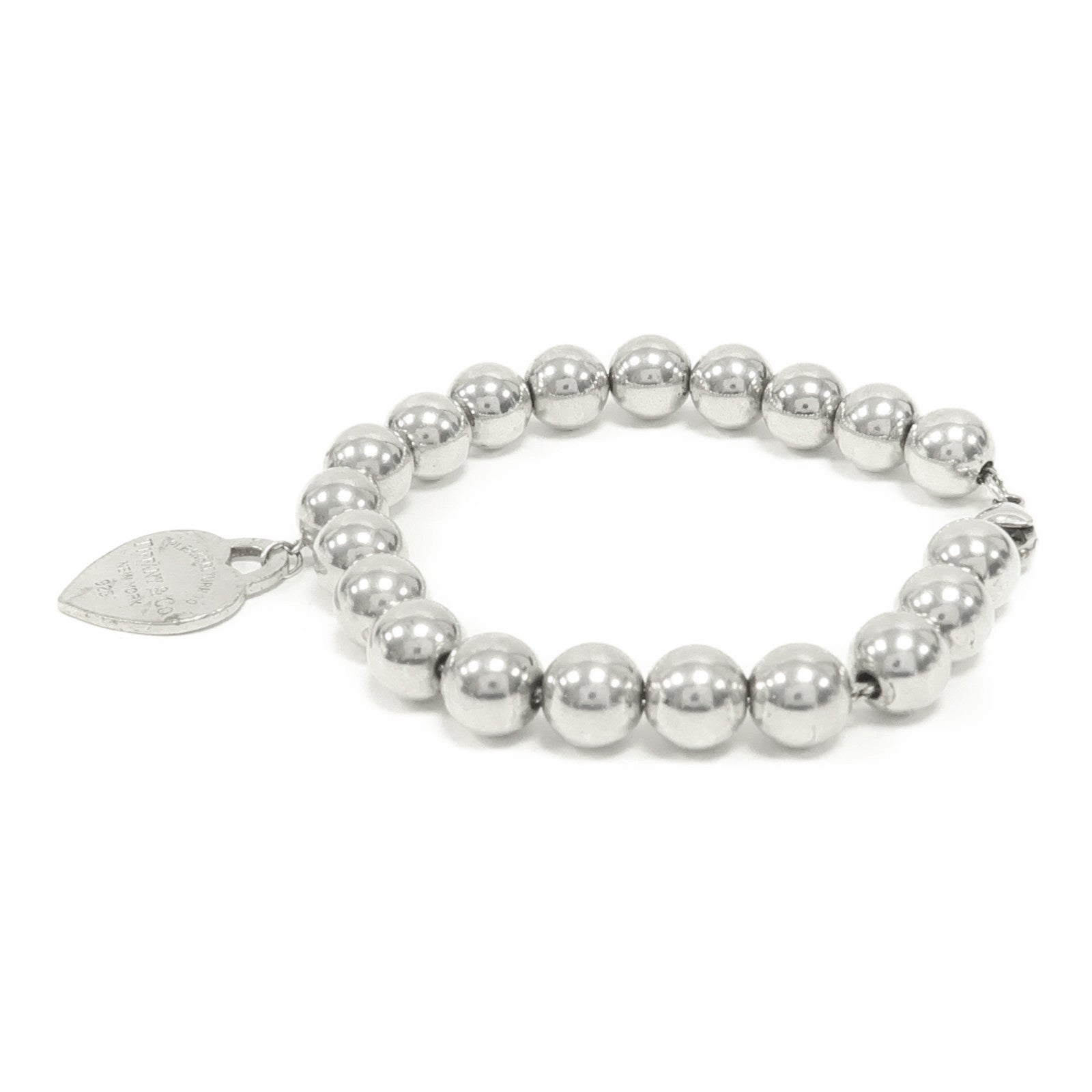 TIFFANY＆CO 925純銀Return To Tiffany Heart Tag Bead Bracelet手鏈