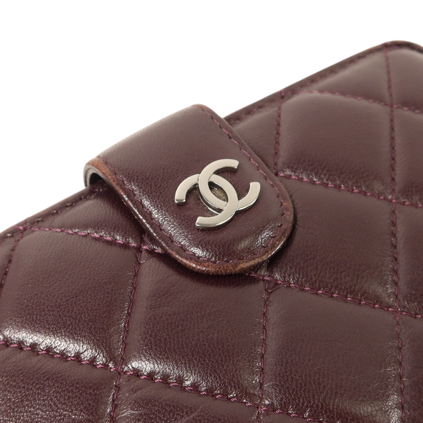 CHANEL 羊皮皮革Wallet銀扣長錢包