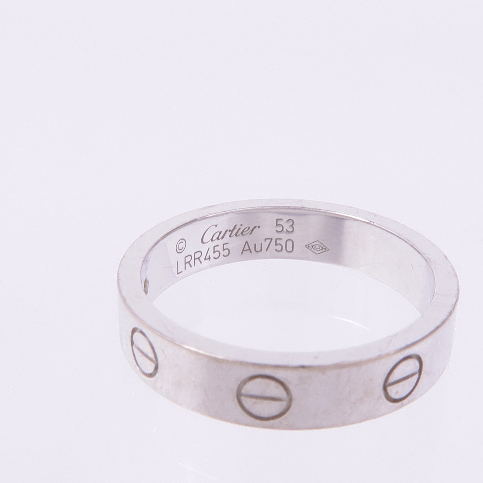 CARTIER 18K白金Love Ring 1 Diamond鑽石戒指Cartier#53/US#6.25
