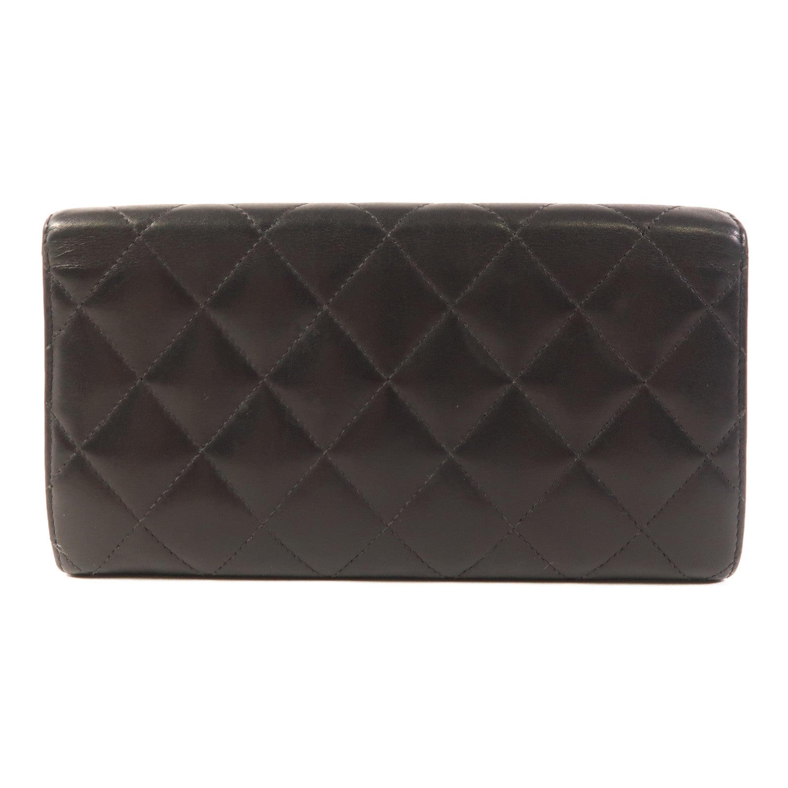 CHANEL CC SHW Cambon Long Wallet Calfskin Leather Black
