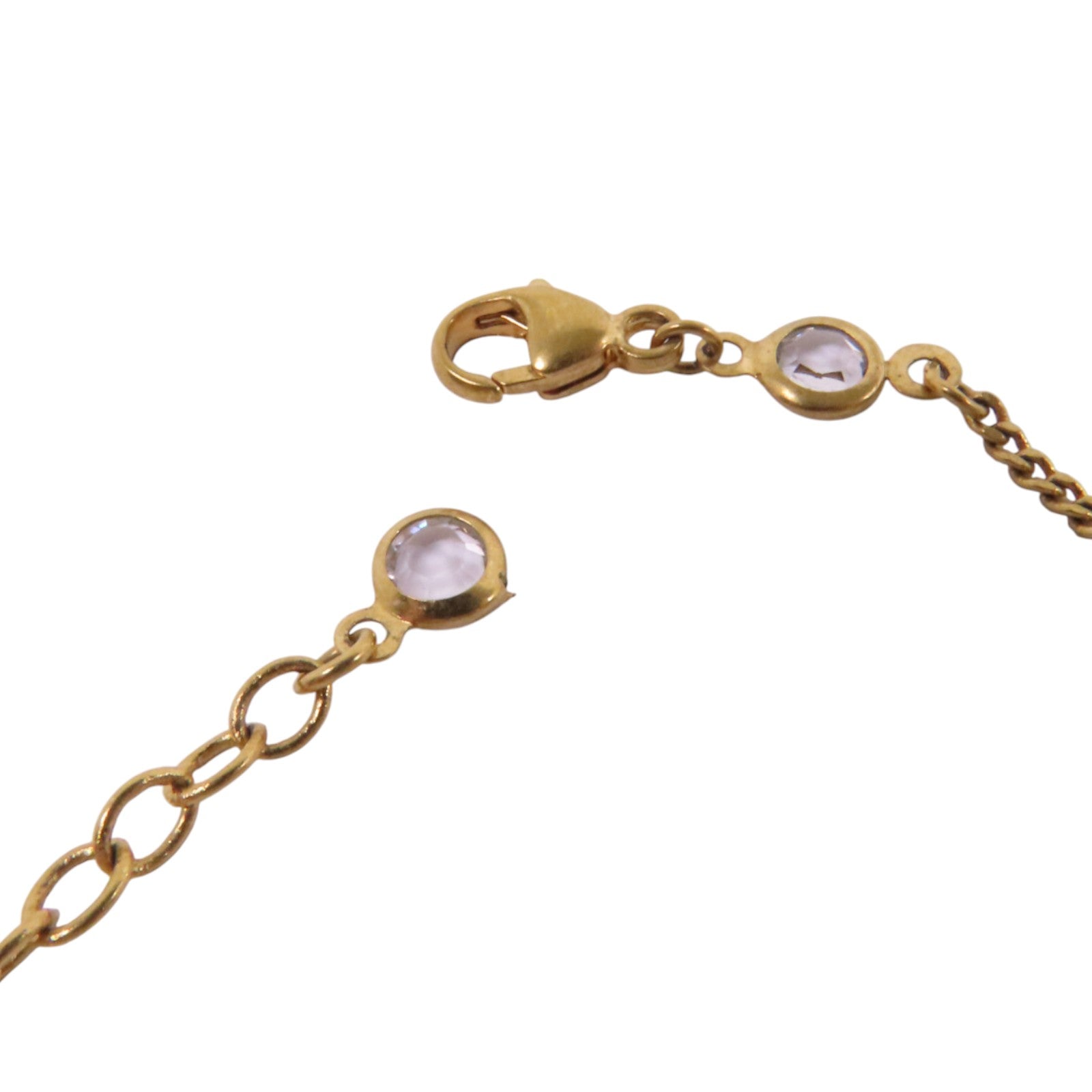 GUCCI 927純銀/水鑽Bracelet金扣項鏈#17