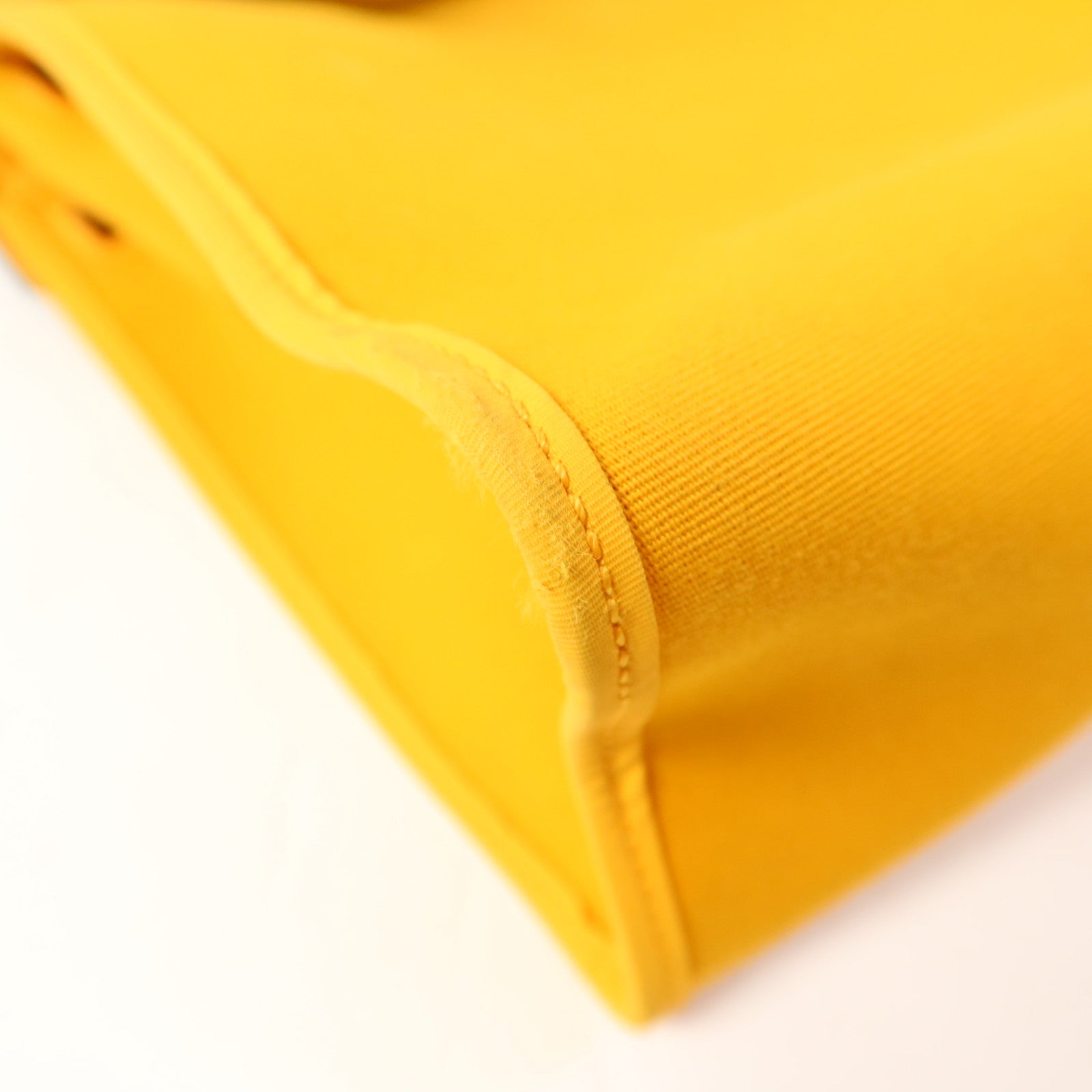 HERMES 帆布Herbag PM銀扣手挽肩背兩用袋Jaune d'Or