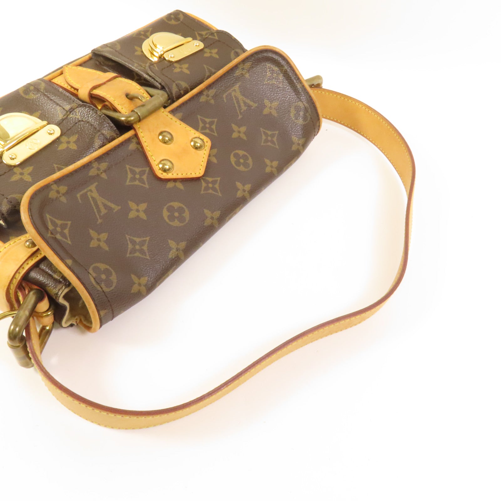 LOUIS VUITTON Monogram Hudson PM金扣肩背袋
