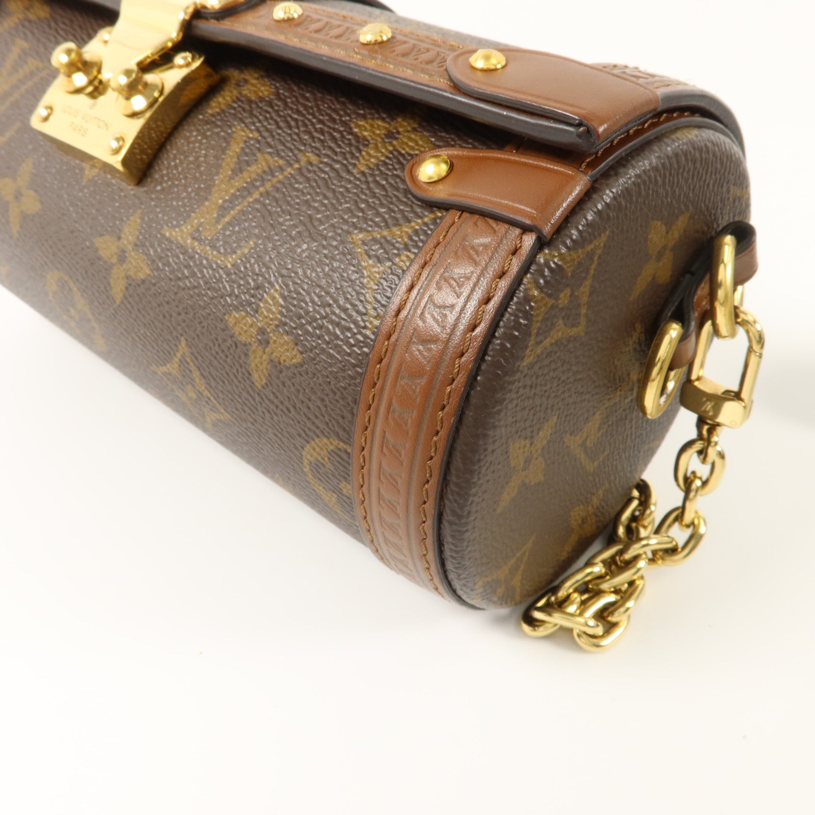 LOUIS VUITTON Monogram Papillon Trunk金扣手挽肩背兩用袋棕色