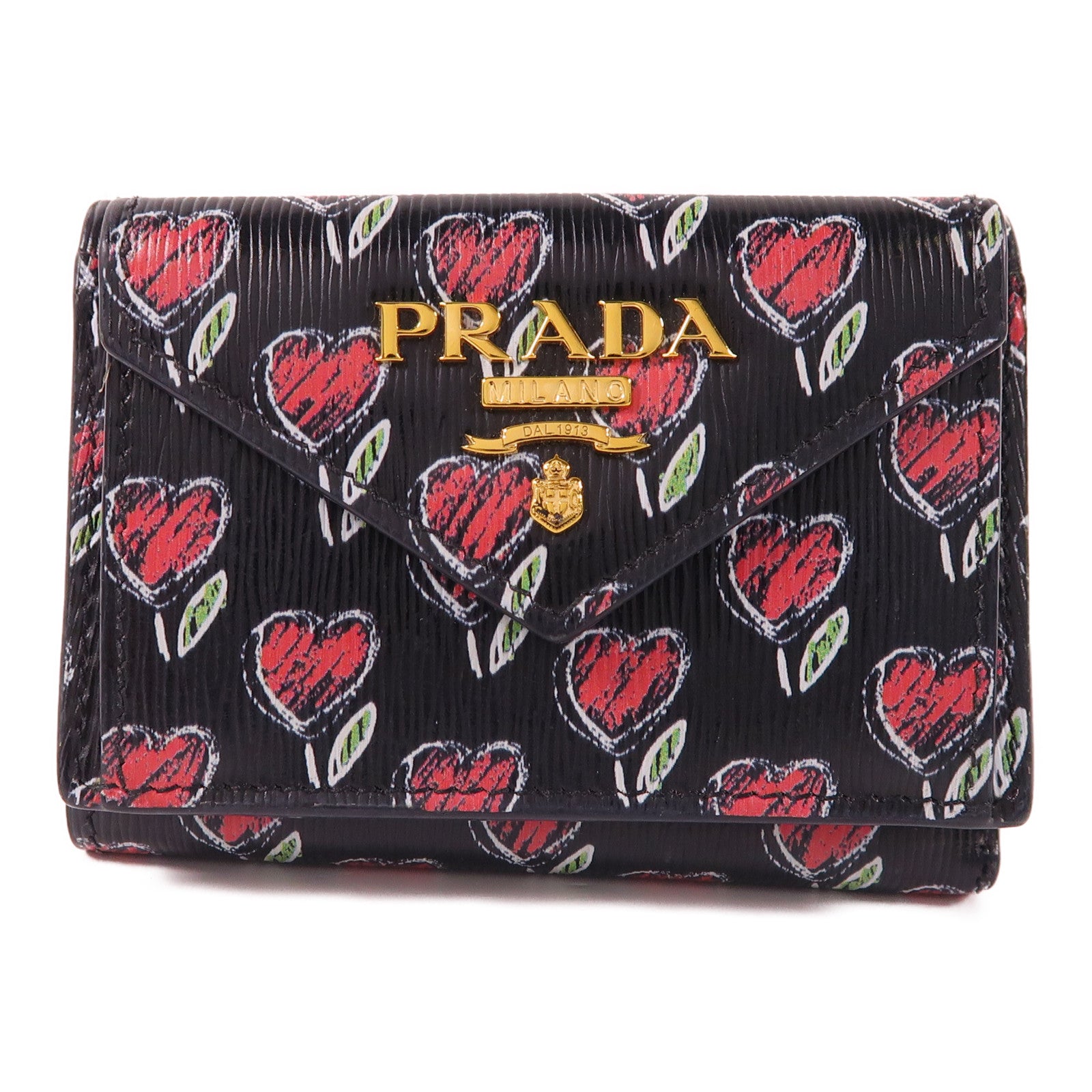 PRADA 牛皮皮革Wallet金扣錢包
