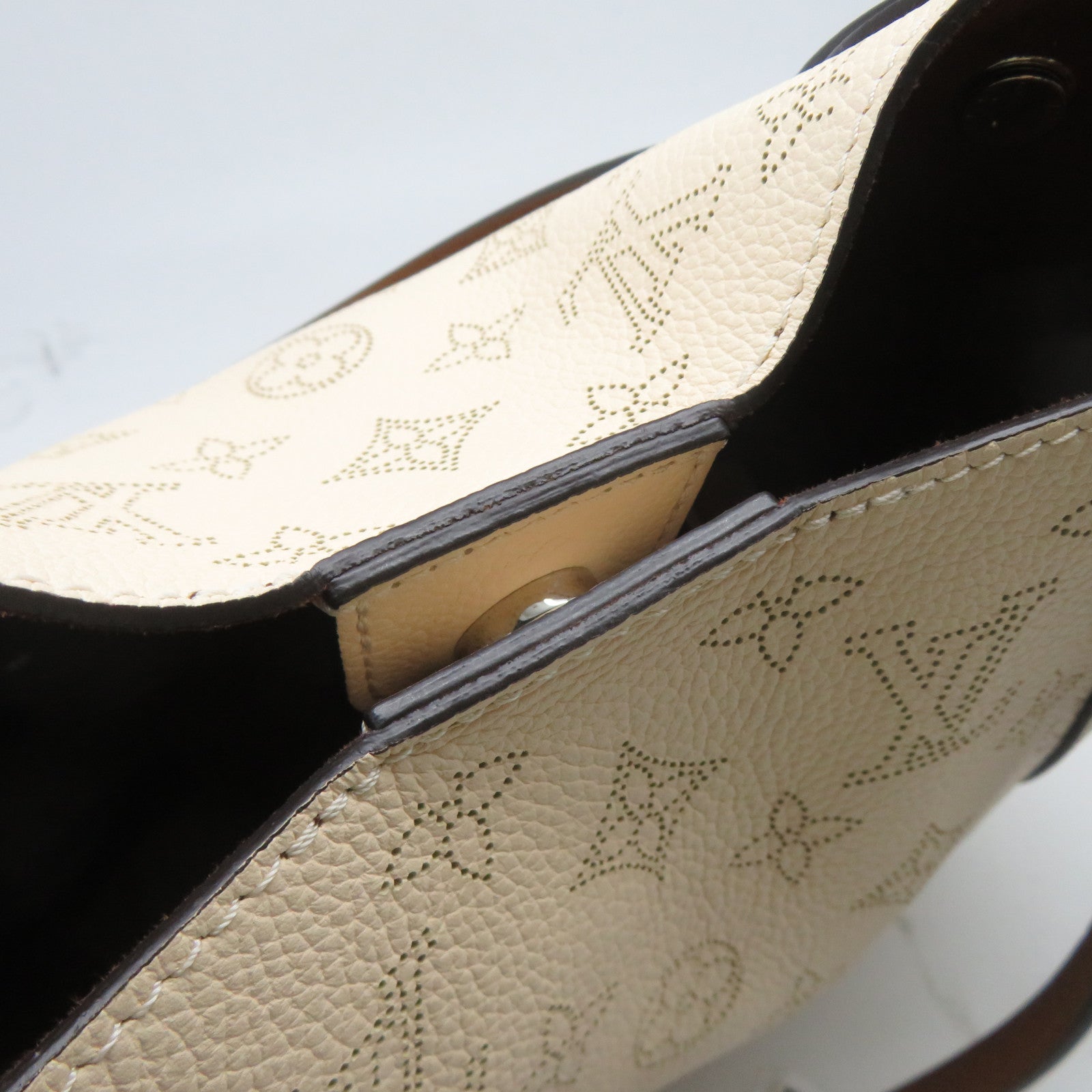 LOUIS VUITTON Mahina Hina PM銀扣手挽肩背兩用袋米色/啡色
