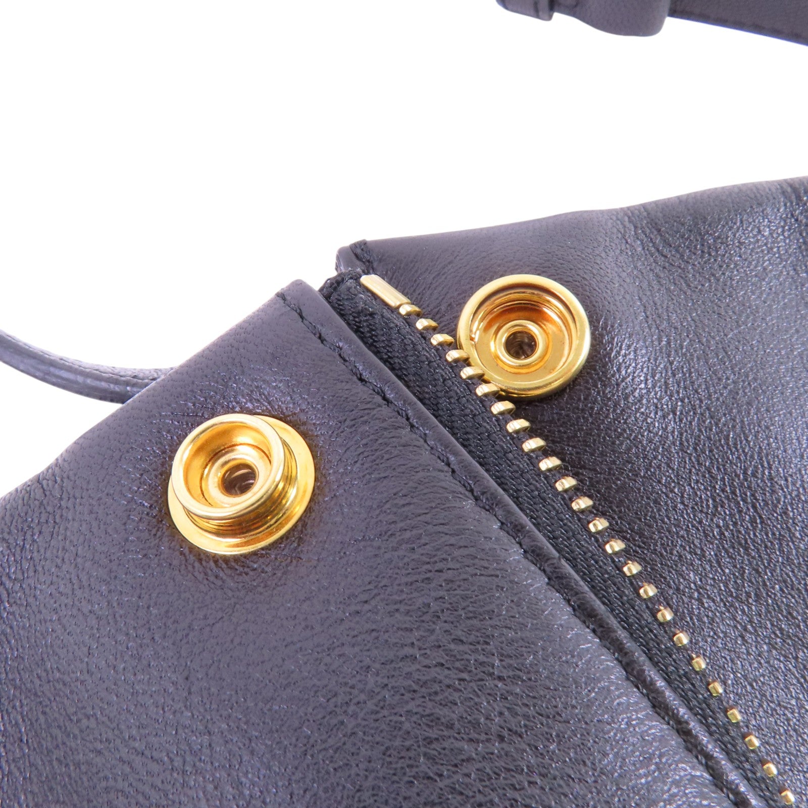 CELINE GHW Trio Shoulder Bag Crossbody Lambskin Leather