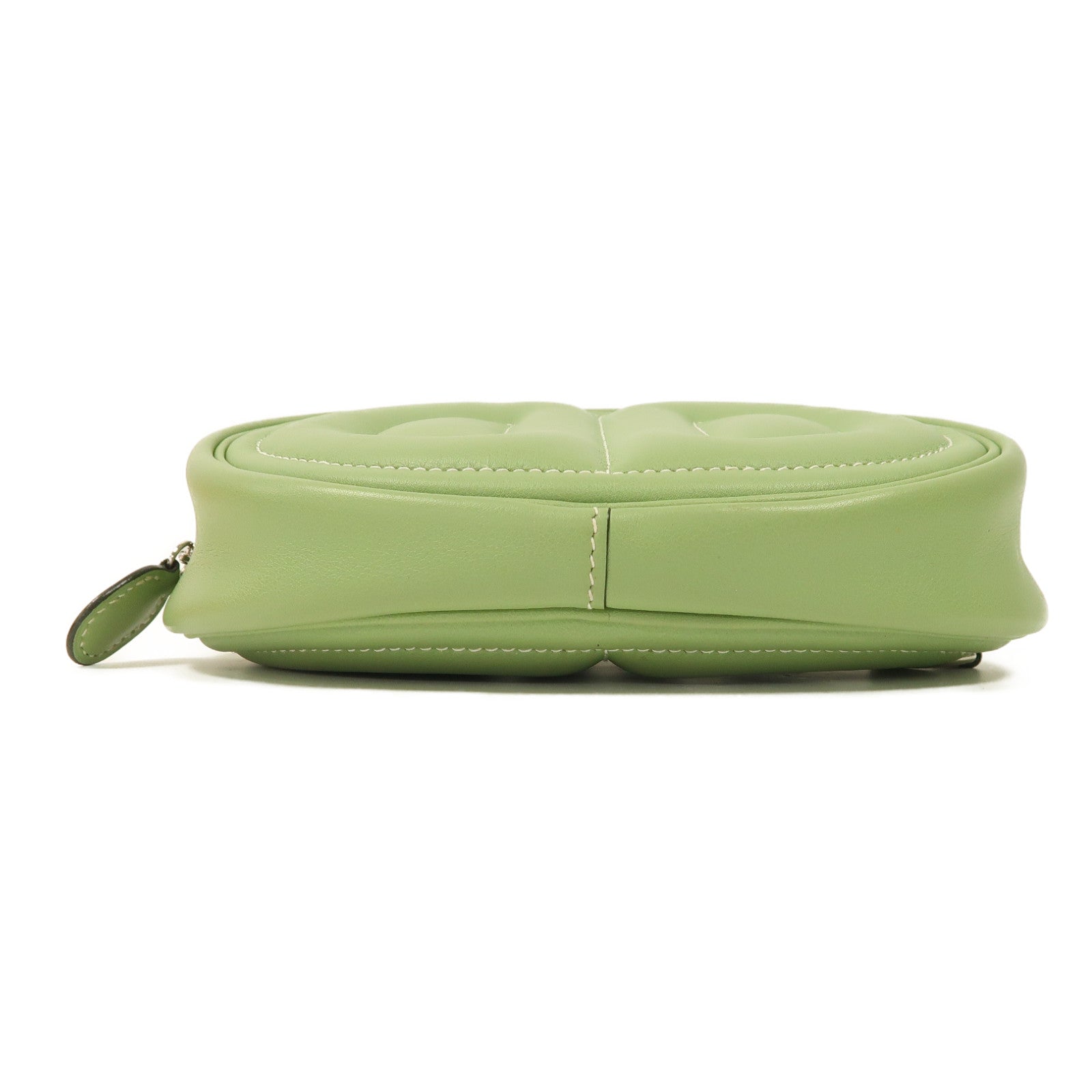 HERMES Swift皮革In The Loop Belt Bag銀扣腰包Vert Criquet/綠色