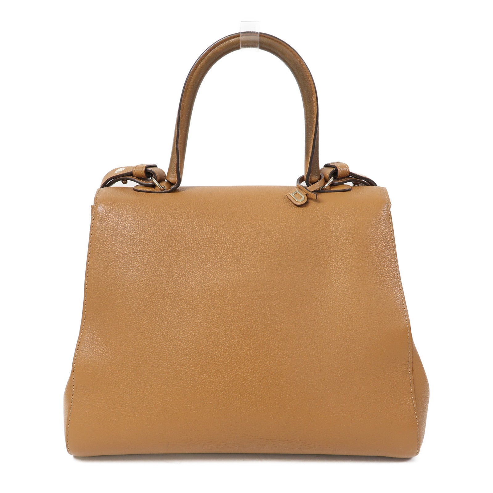 Delvaux 牛皮皮革Brillant MM金扣手挽肩背兩用袋啡色