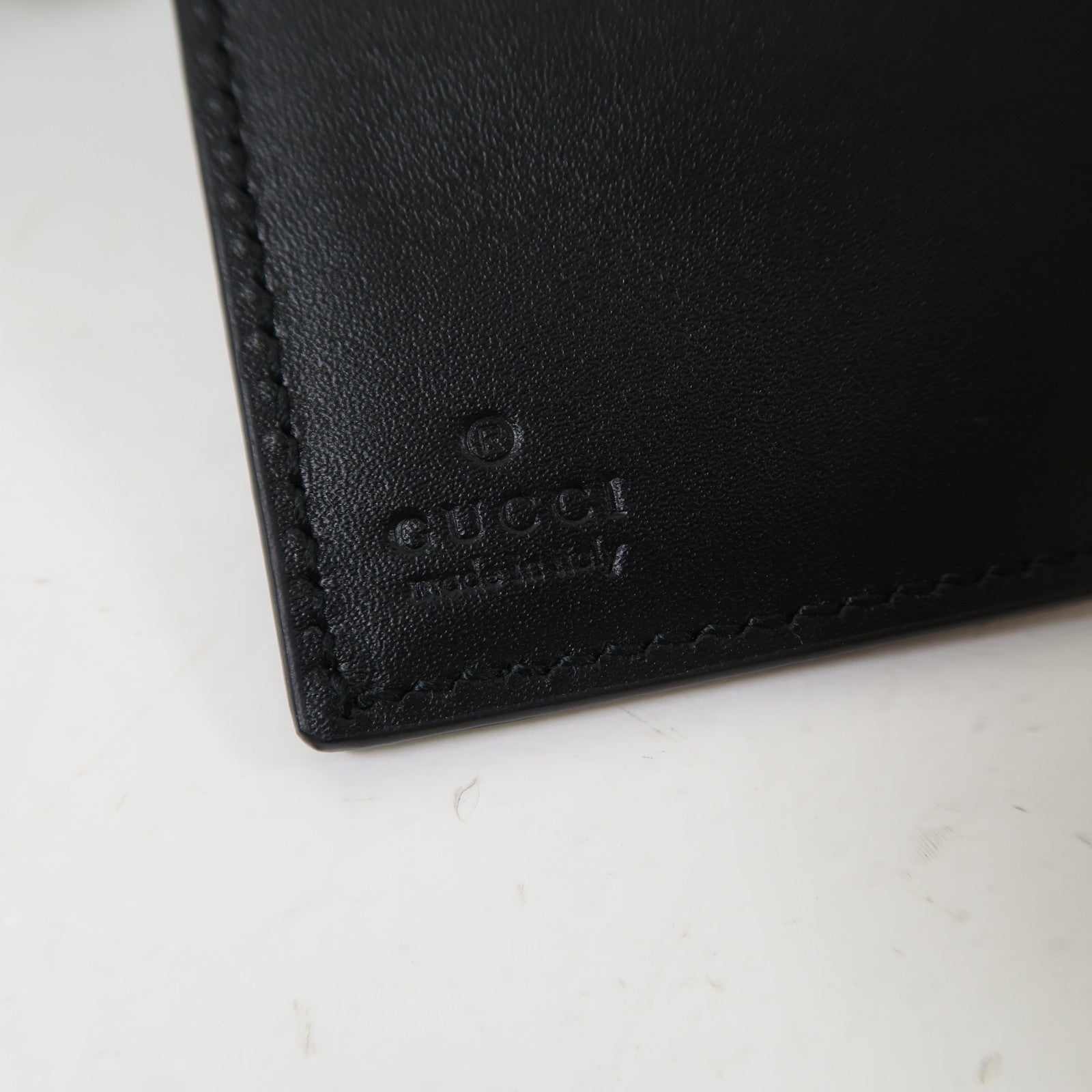 GUCCI 牛皮皮革Wallet金扣錢包黑色