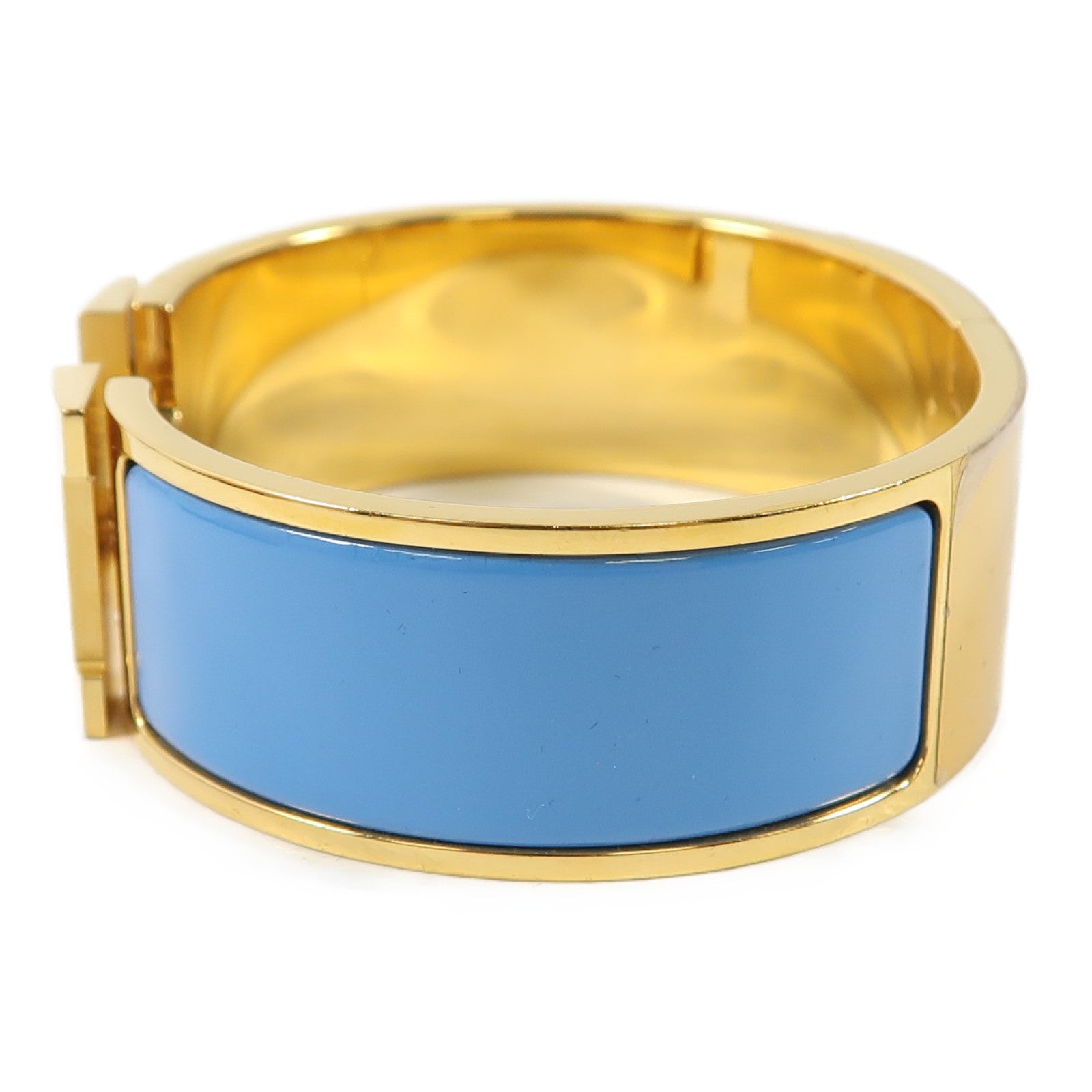HERMES 金屬Clic-Clac H Bracelet金扣手鐲藍色