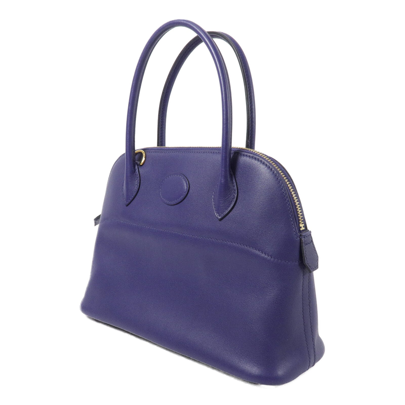 HERMES Swift皮革Bolide 27手挽肩背兩用袋Bleu Encre