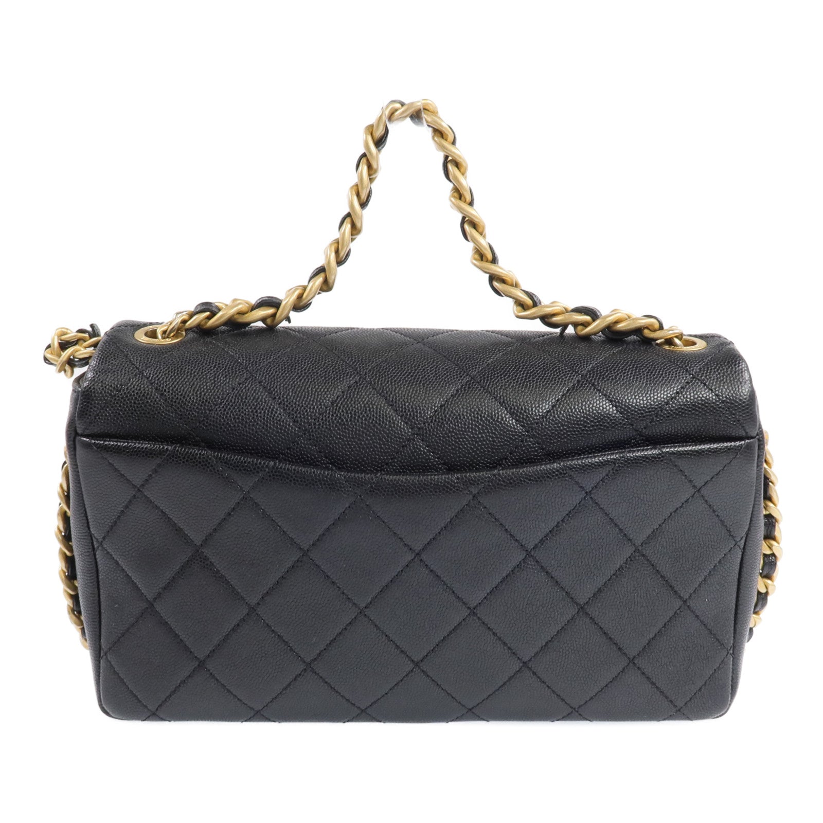 CHANEL 牛皮皮革2 Way Shoulder金扣手挽肩背兩用袋