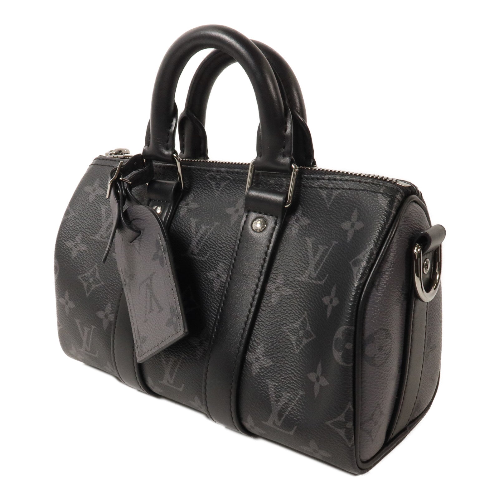 LOUIS VUITTON Monogram Eclipse Keepall Bandouliere 25手挽肩背兩用袋