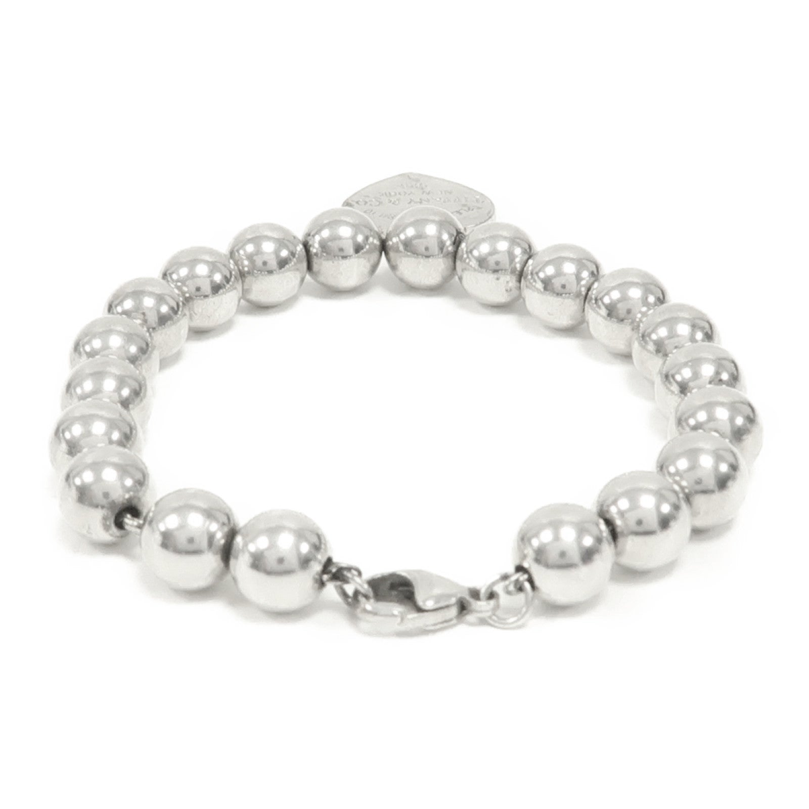 TIFFANY＆CO 925純銀Return To Tiffany Heart Tag Bead Bracelet手鏈