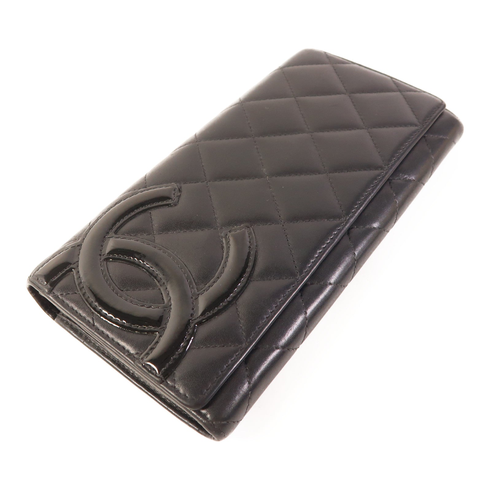 CHANEL CC SHW Cambon Long Wallet Calfskin Leather Black