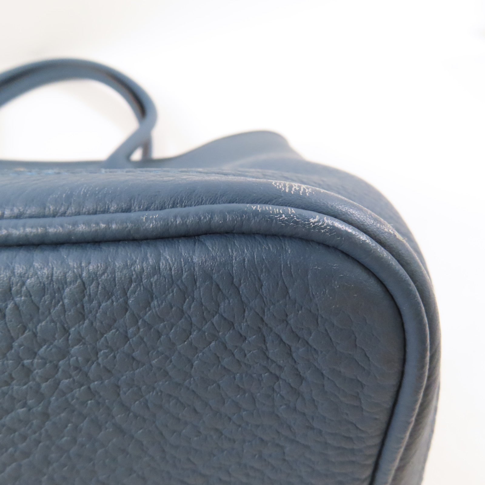 HERMES 【激減優惠】Clemence皮革Garden Party PM銀扣手挽袋Bleu Tempete