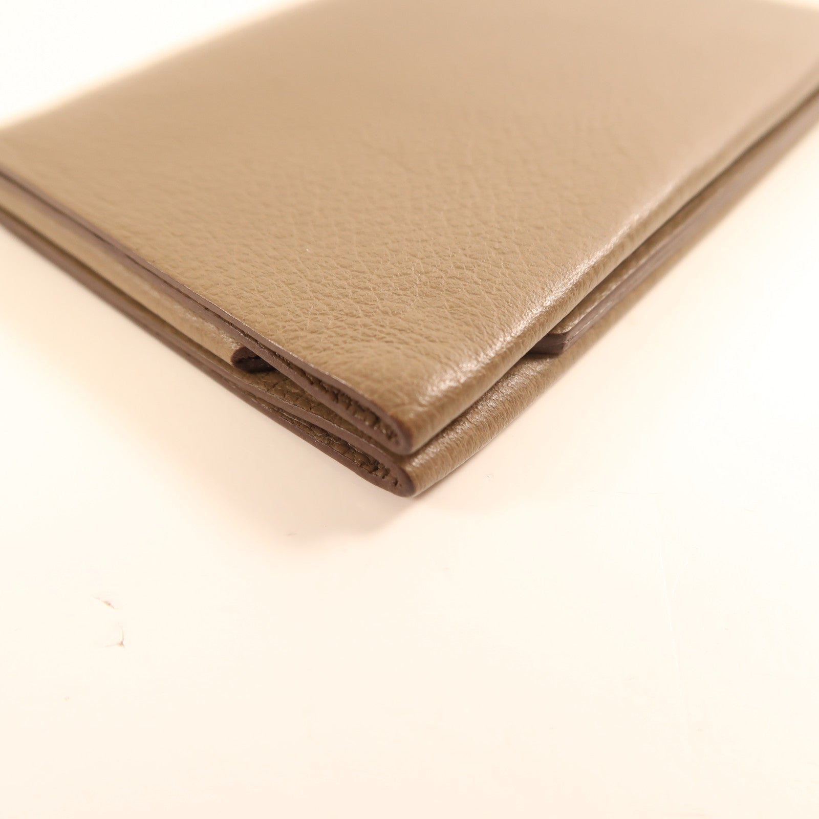 HERMES Evercolor皮革H Sellier卡片套Etoupe