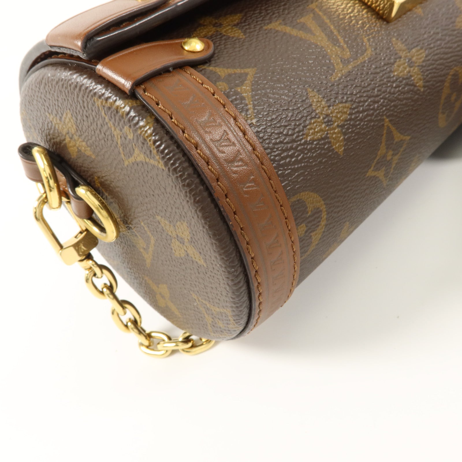 LOUIS VUITTON Monogram Papillon Trunk金扣手挽肩背兩用袋棕色