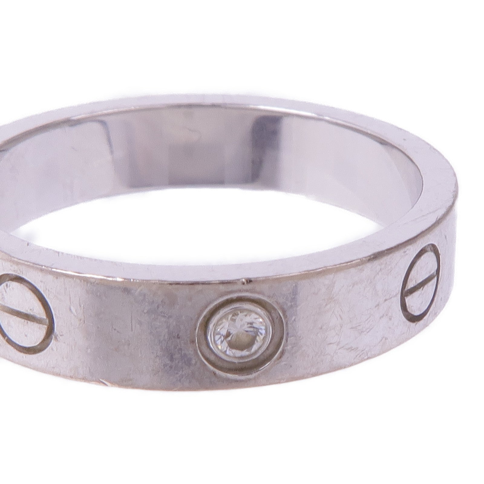 CARTIER 18K白金Love Ring 1 Diamond鑽石戒指Cartier#53/US#6.25