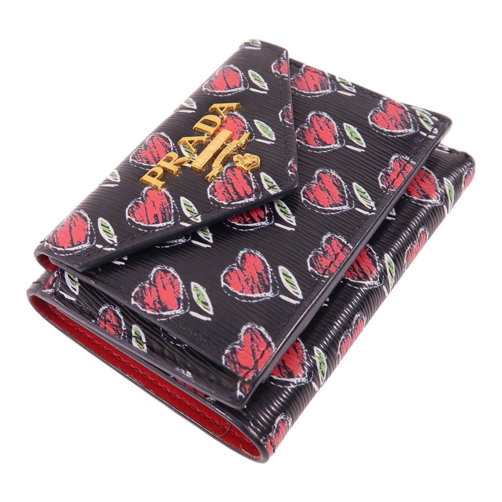 PRADA 牛皮皮革Wallet金扣錢包