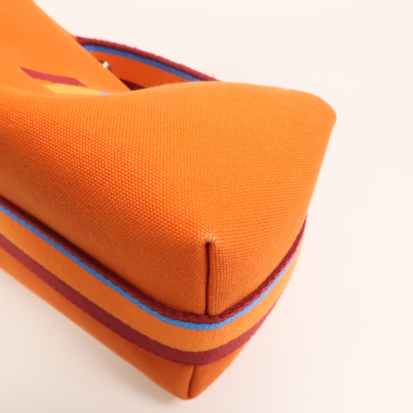 HERMES 帆布Bride A Brac PM銀扣手挽袋