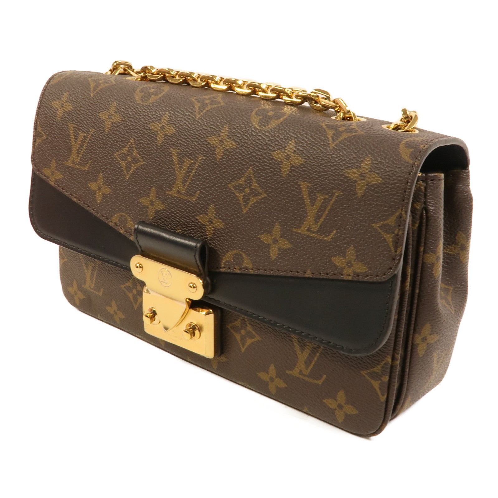 LOUIS VUITTON Monogram Marceau金扣肩背袋棕色