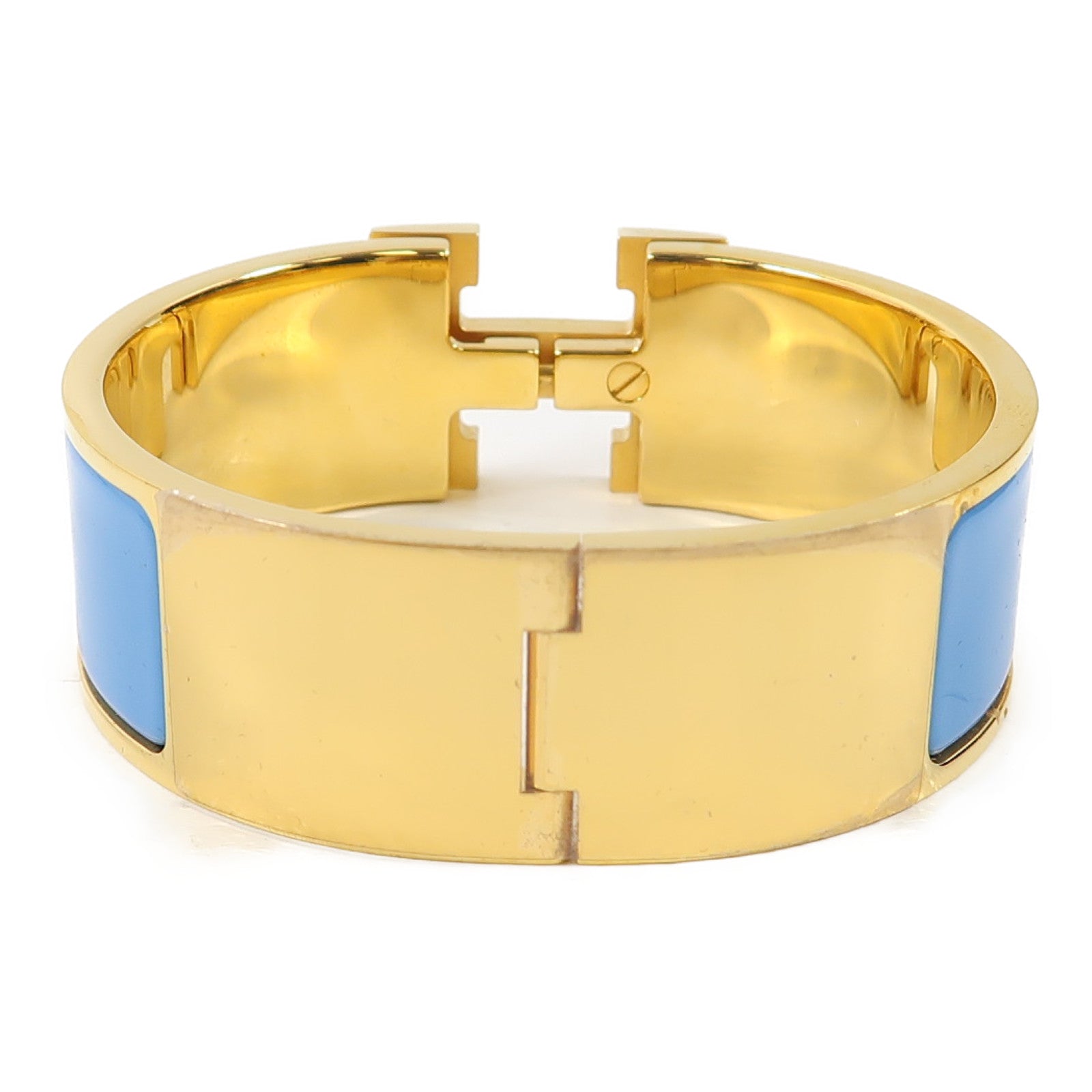 HERMES 金屬Clic-Clac H Bracelet金扣手鐲藍色