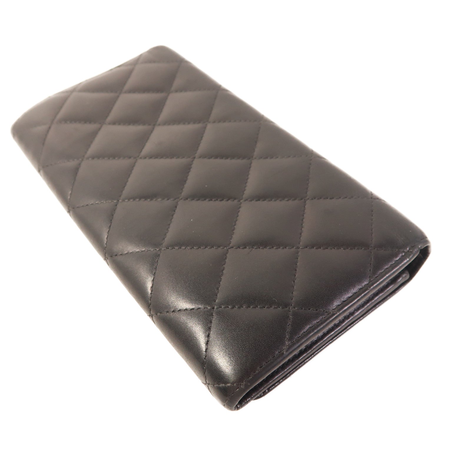 CHANEL CC SHW Cambon Long Wallet Calfskin Leather Black