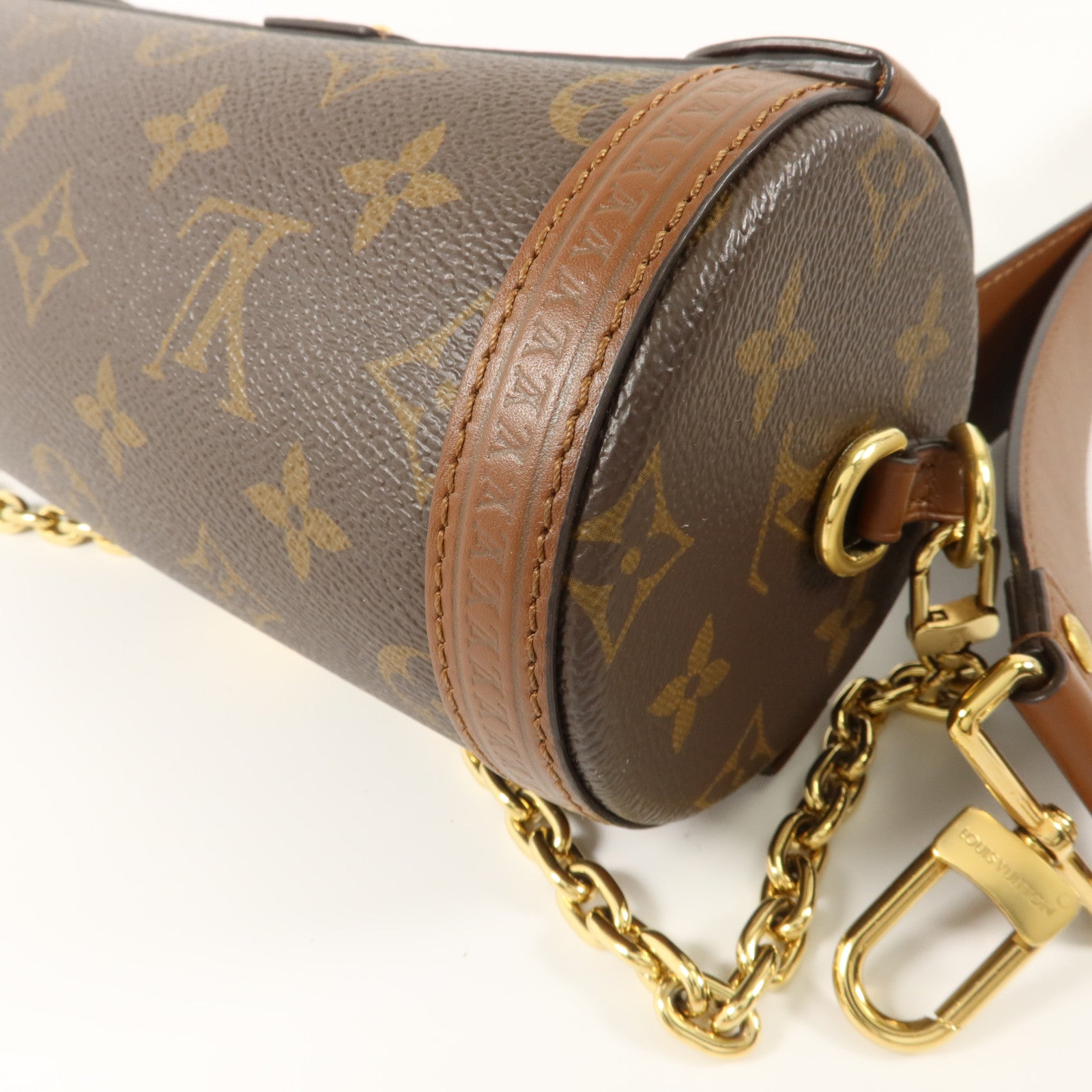 LOUIS VUITTON Monogram Papillon Trunk金扣手挽肩背兩用袋棕色