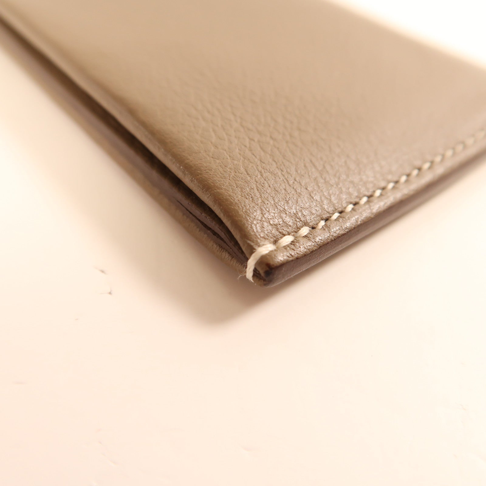 HERMES Evercolor皮革H Sellier卡片套Etoupe