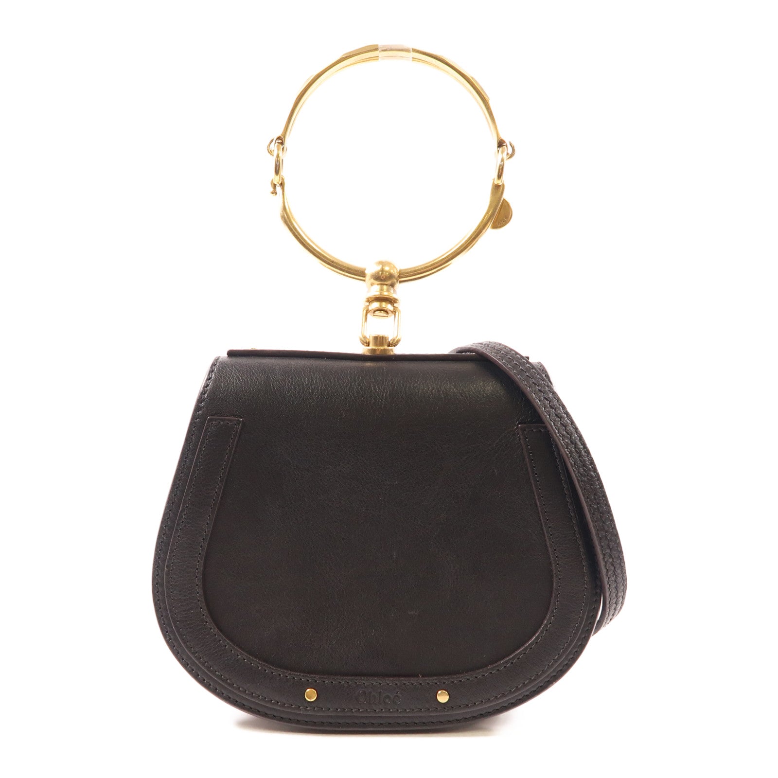 Chloe 【激減優惠】牛皮皮革Nile Bag金扣手挽肩背兩用袋黑色