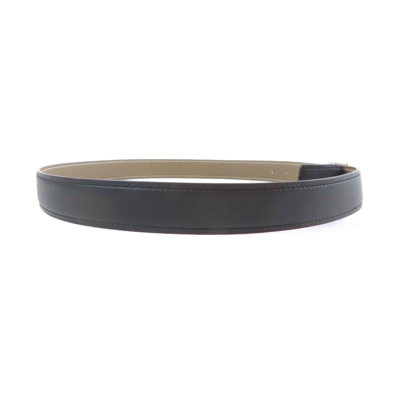 HERMES 【激減優惠】Veau Swift皮革Belt 85cm銀扣皮帶黑色