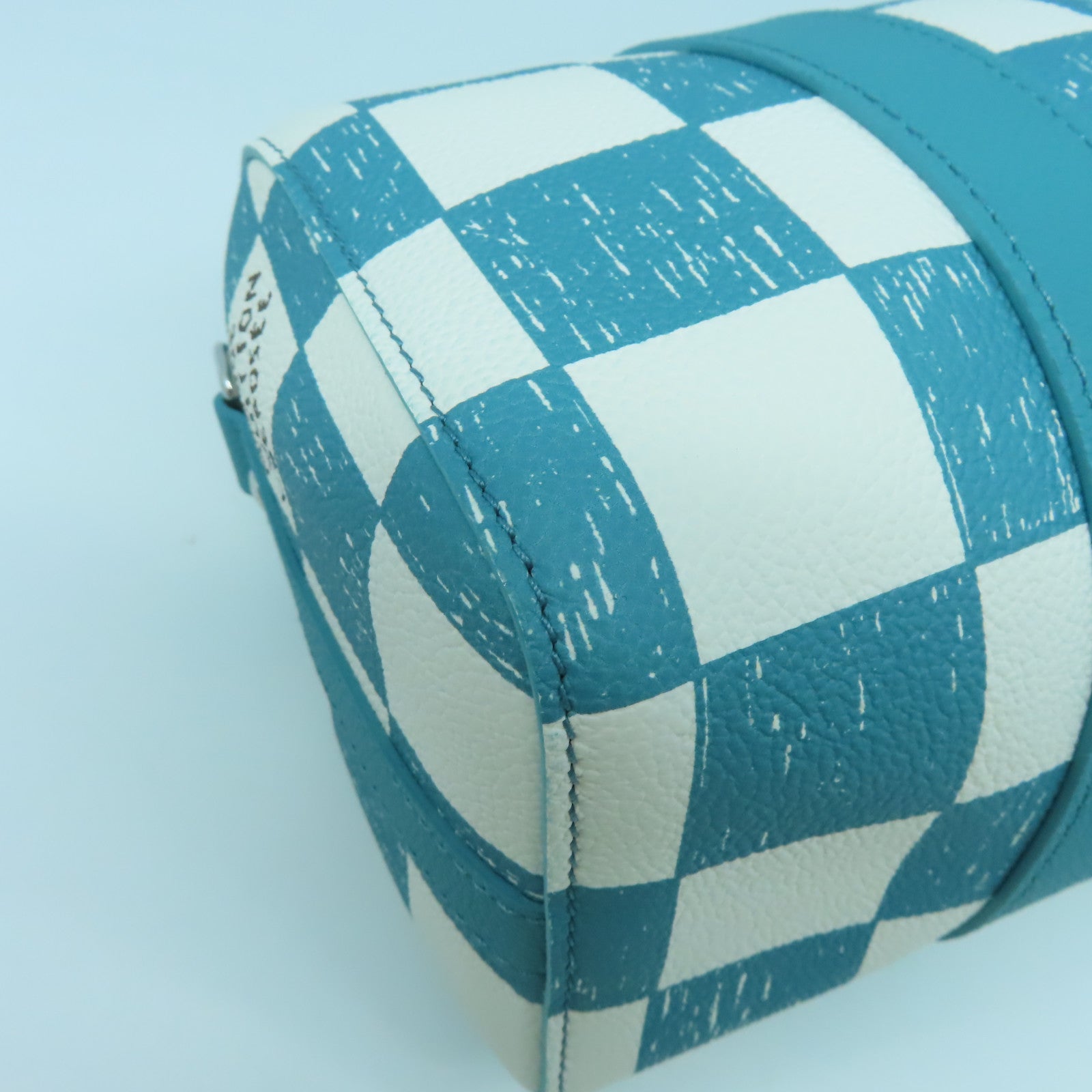 LOUIS VUITTON 【清倉大減價】Damier City Keepall銀扣肩背袋藍色/白色