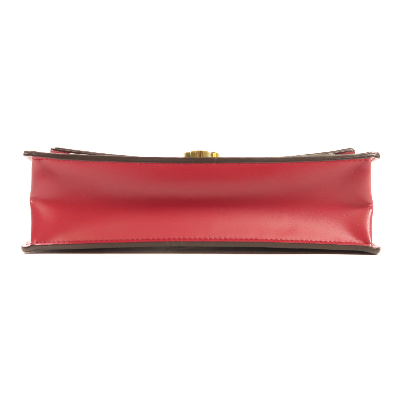 LOUIS VUITTON【激減優惠】 Monogram Portefeuille Flor金扣鏈帶肩背袋棕色/紅色