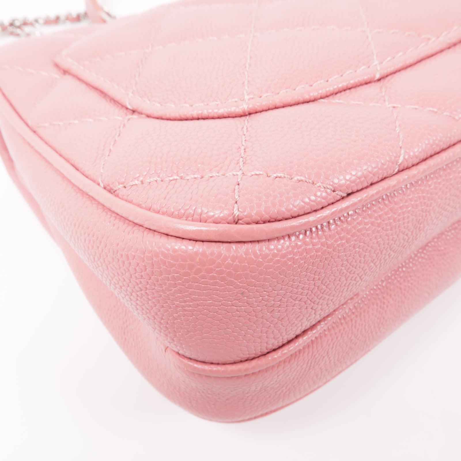 CHANEL 牛皮皮革Chain Shoulder銀扣鏈帶肩背袋