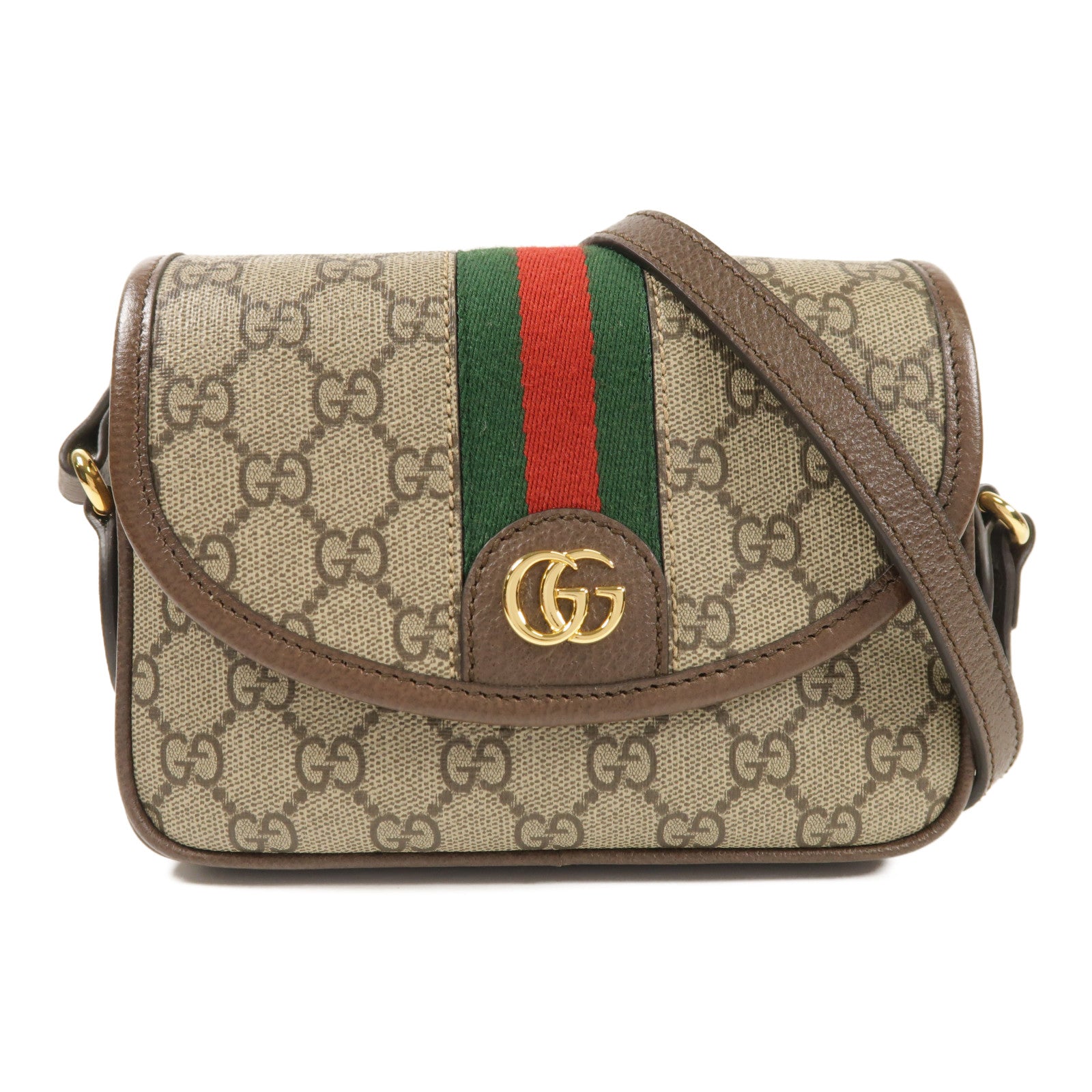 GUCCI 【激減優惠】塗層帆布Ophidia GG金扣肩背袋