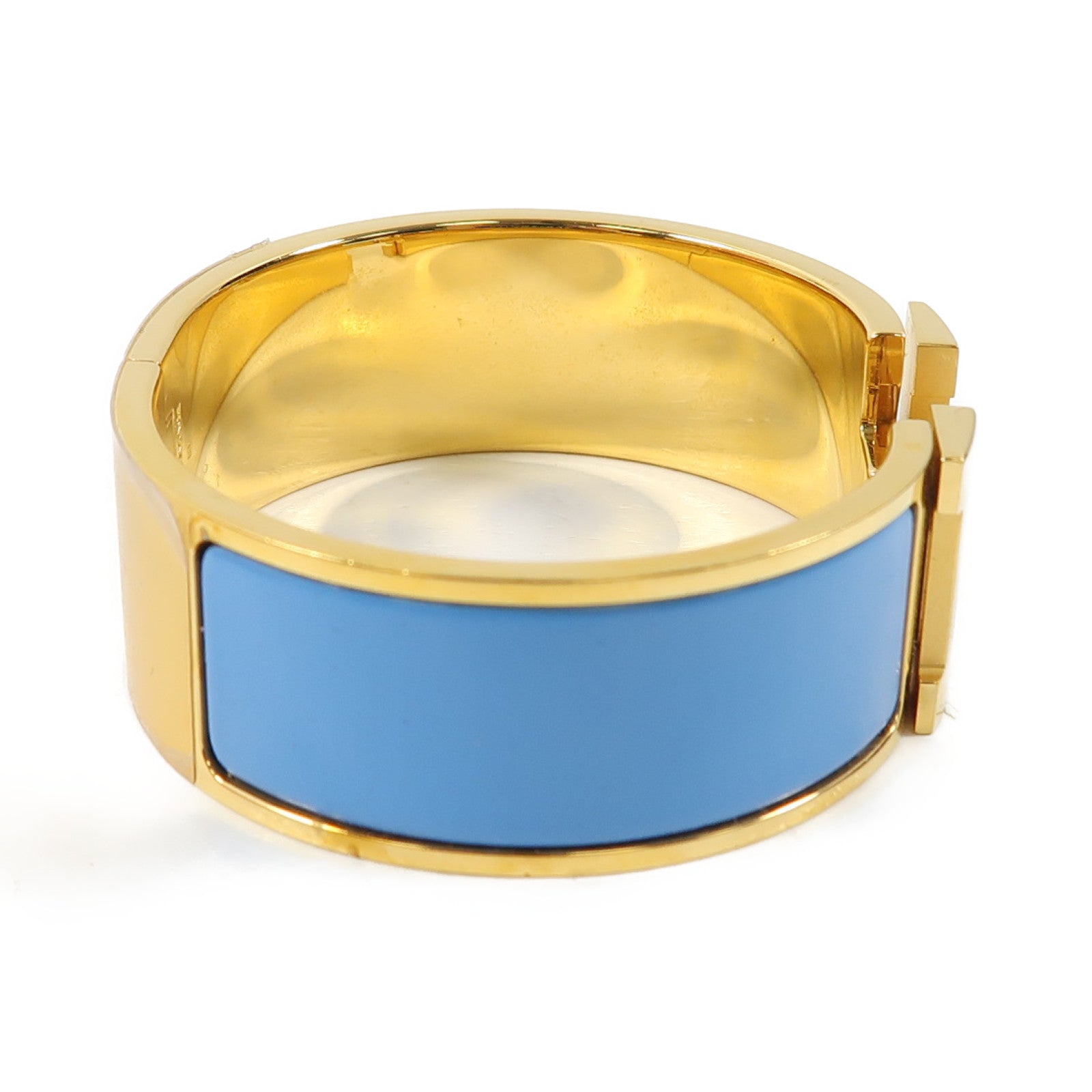 HERMES 金屬Clic-Clac H Bracelet金扣手鐲藍色