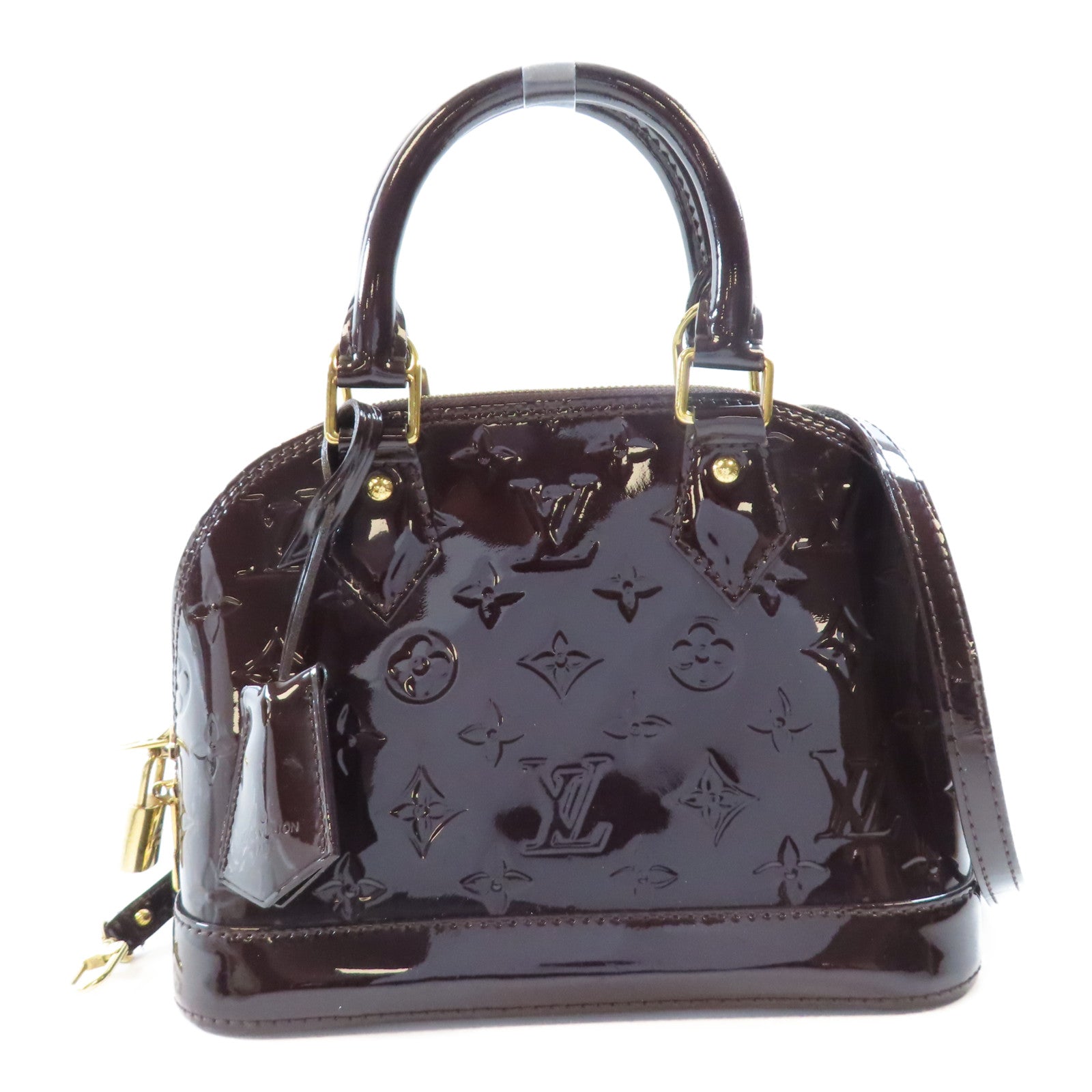 LOUIS VUITTON Vernis Alma BB金扣手挽肩背兩用袋酒紅色