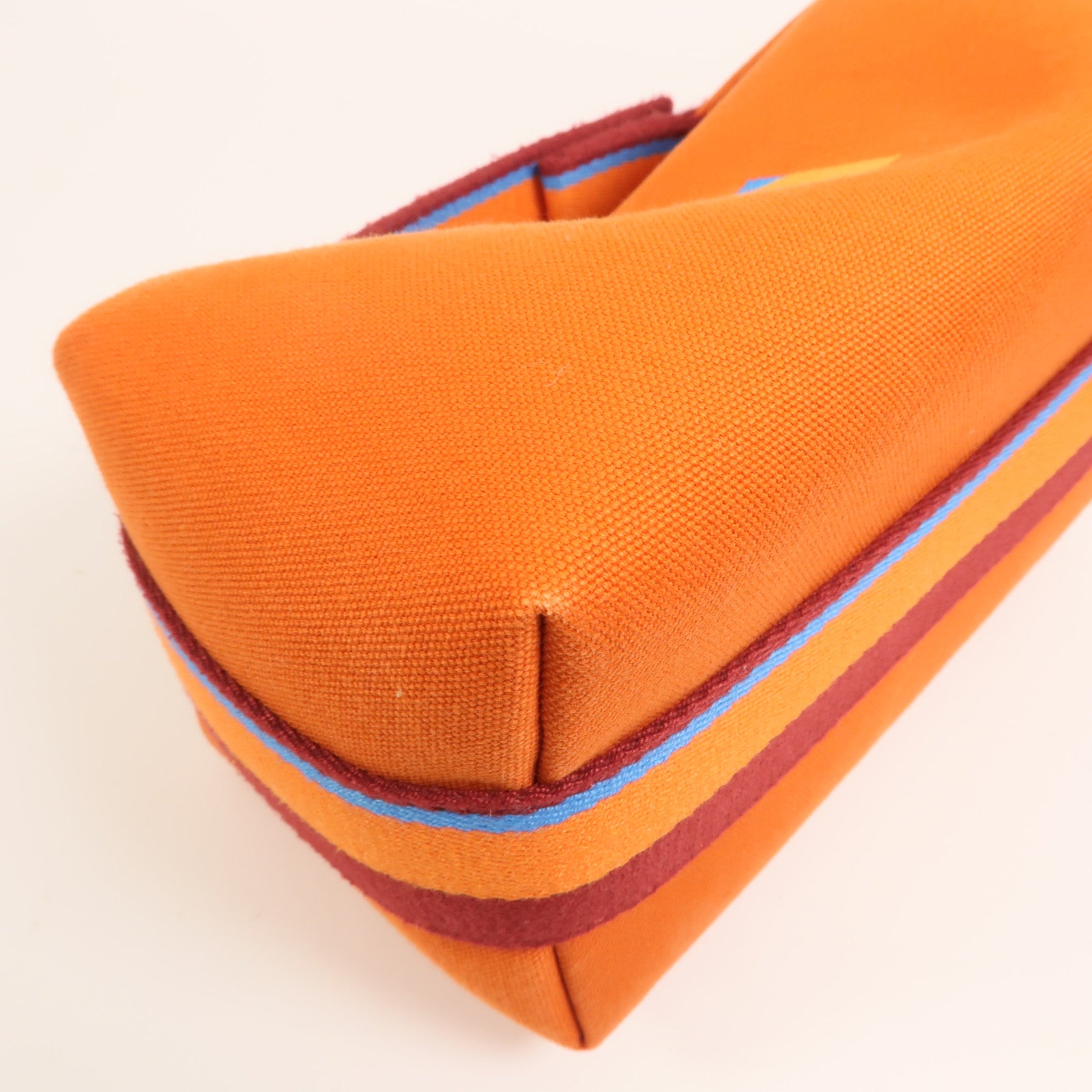 HERMES 帆布Bride A Brac PM銀扣手挽袋