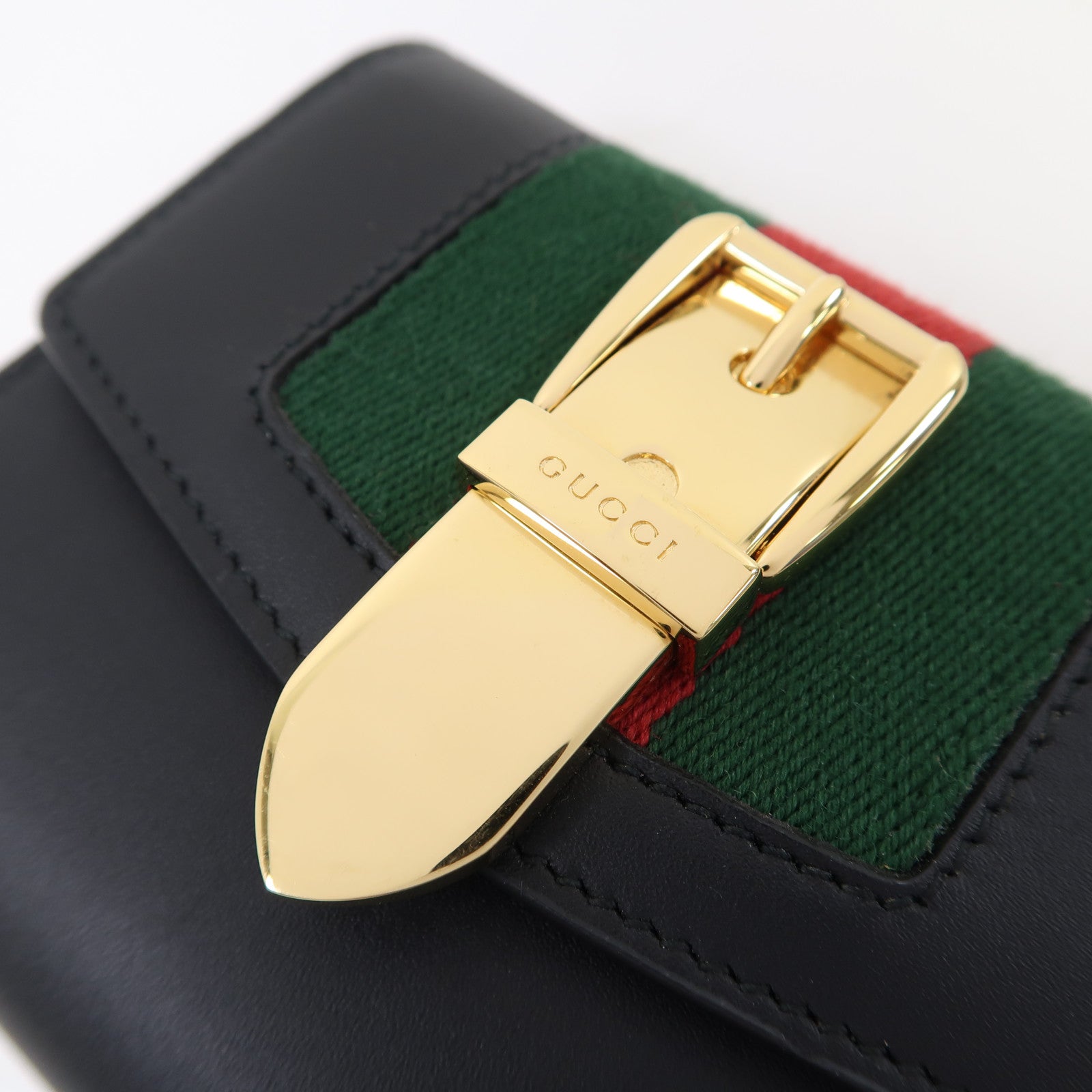 GUCCI 牛皮皮革Wallet金扣錢包黑色