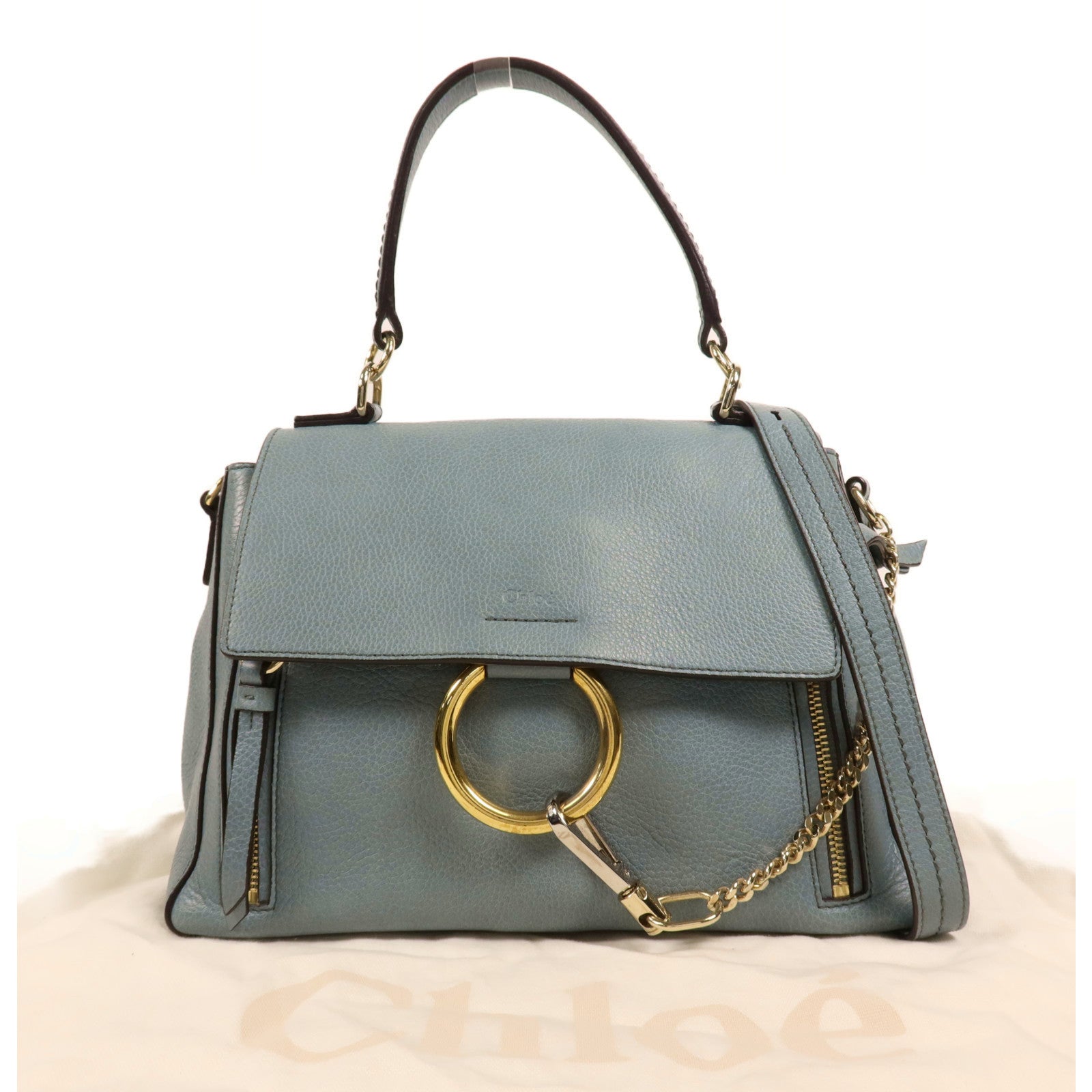 Chloe 牛皮皮革Shoulder Bag金扣手挽肩背兩用袋