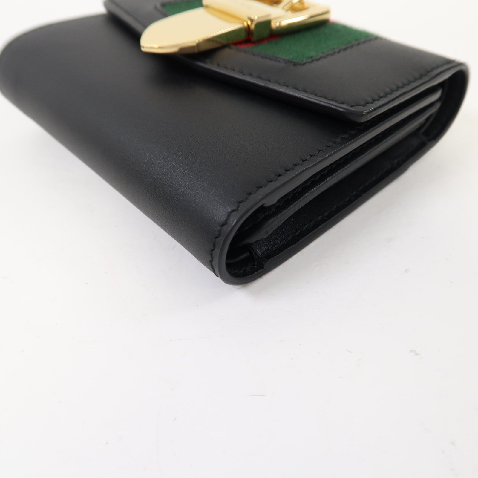 GUCCI 牛皮皮革Wallet金扣錢包黑色