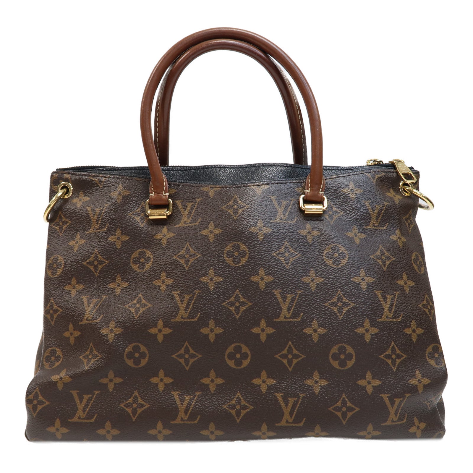 LOUIS VUITTON Monogram Pallas金扣手挽肩背兩用袋啡色/黑色